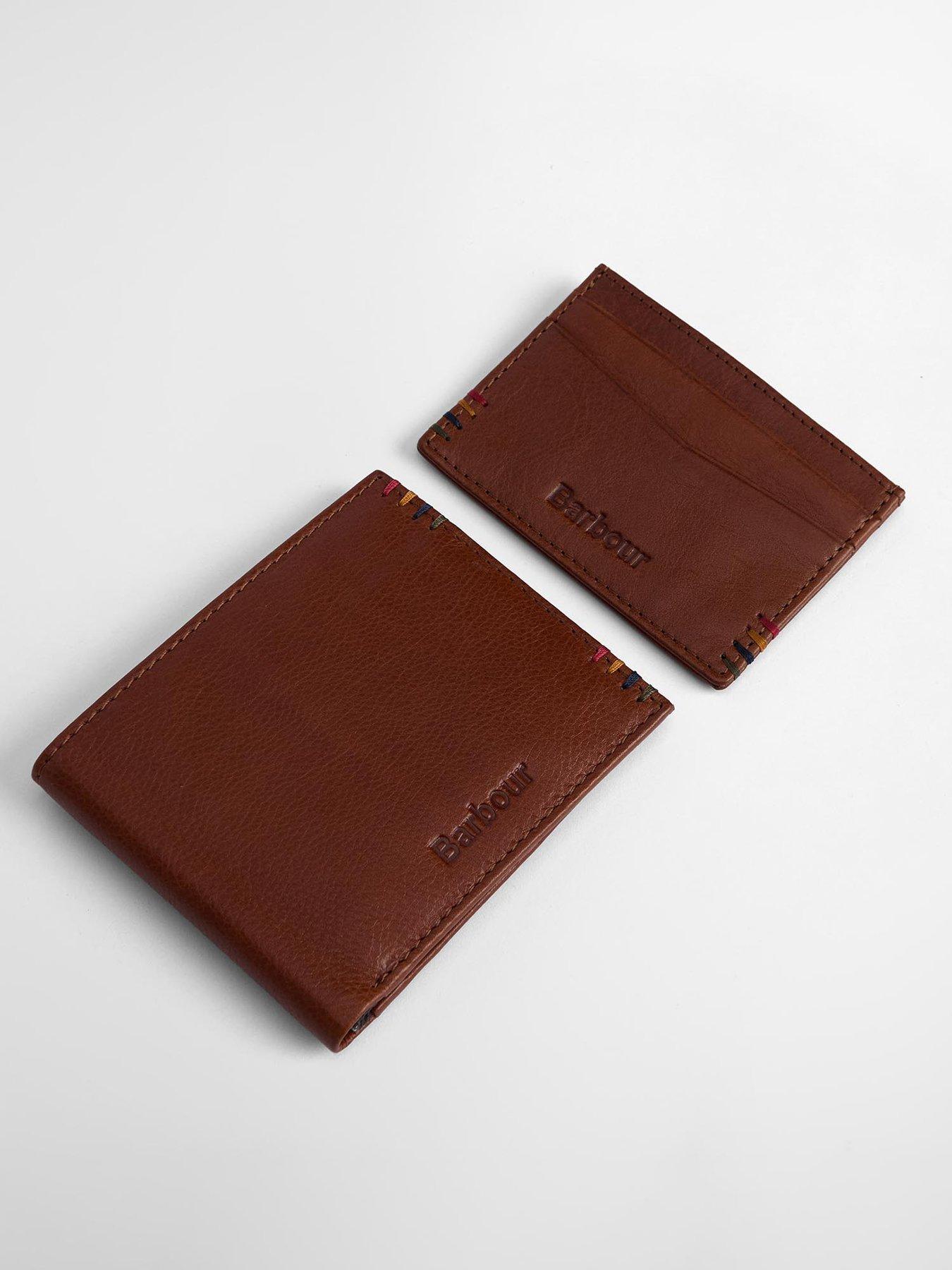 Image 3 of 4 of Barbour Cairnwell Wallet &amp; Cardholder Gift Set - Brown