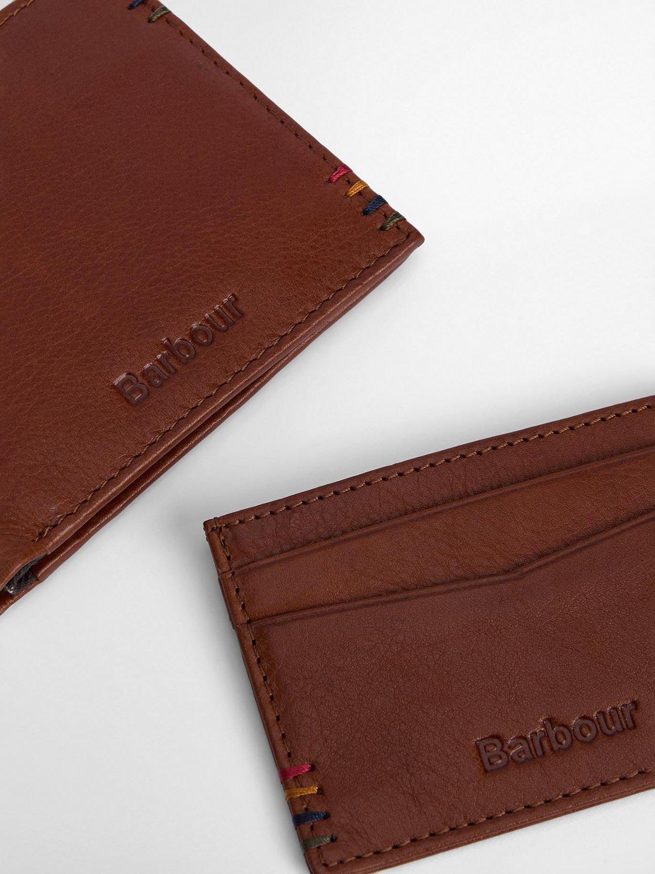 Image 4 of 4 of Barbour Cairnwell Wallet &amp; Cardholder Gift Set - Brown