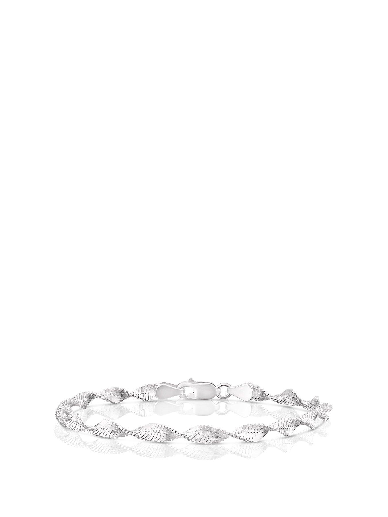 Product photograph of H Samuel Sterling Silver Twist Chain Bracelet from very.co.uk