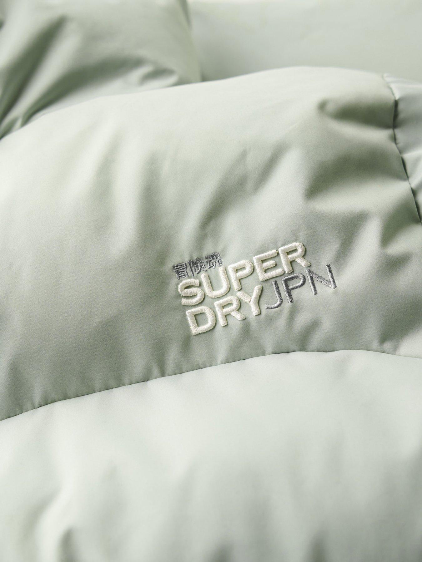 Image 6 of 6 of Superdry Microfibre Longline Padded Coat - Grey