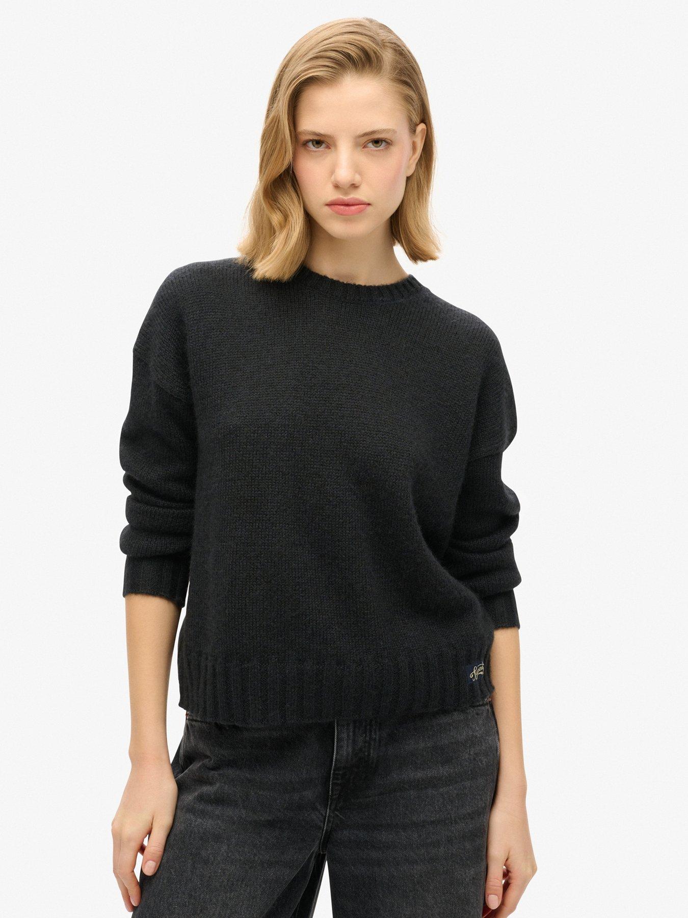 superdry essential crew neck jumper - navy