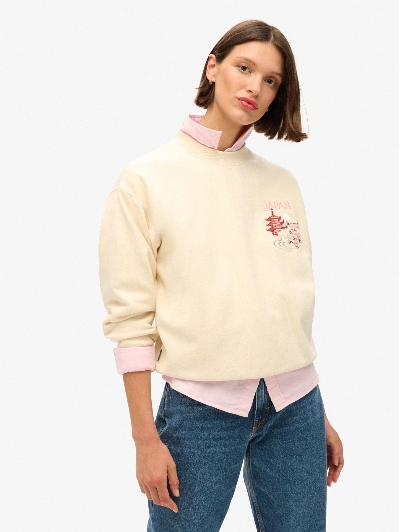 Superdry Suika Embroidered Sweatshirt - White