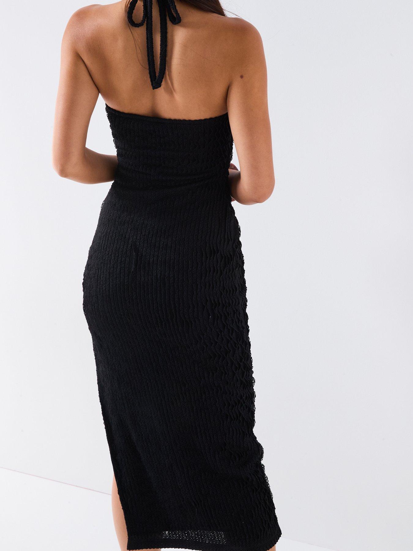 Image 6 of 6 of V by Very Corsage Halter Dress - Black
