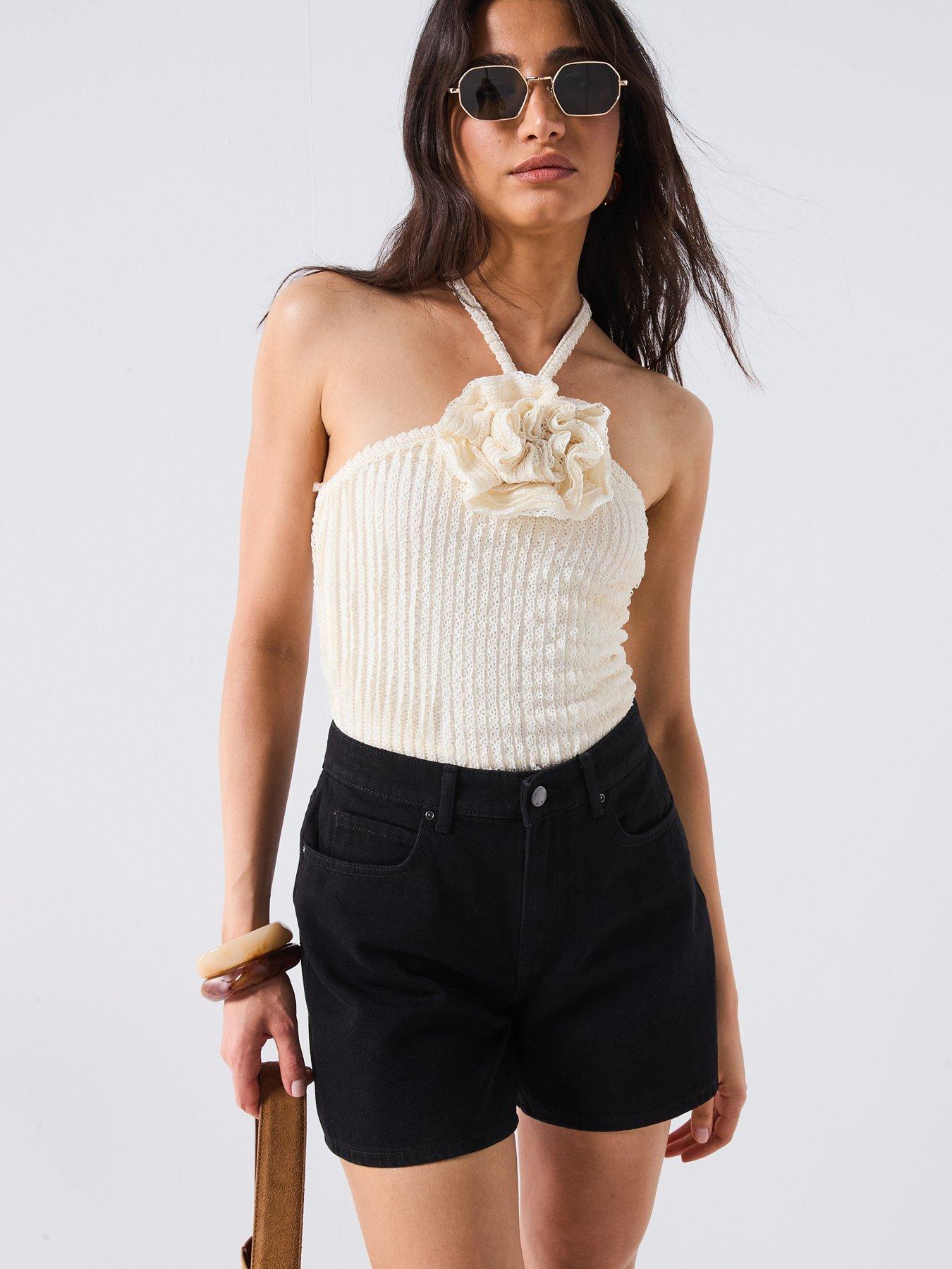 undefined Corsage Halter Top Co Ord