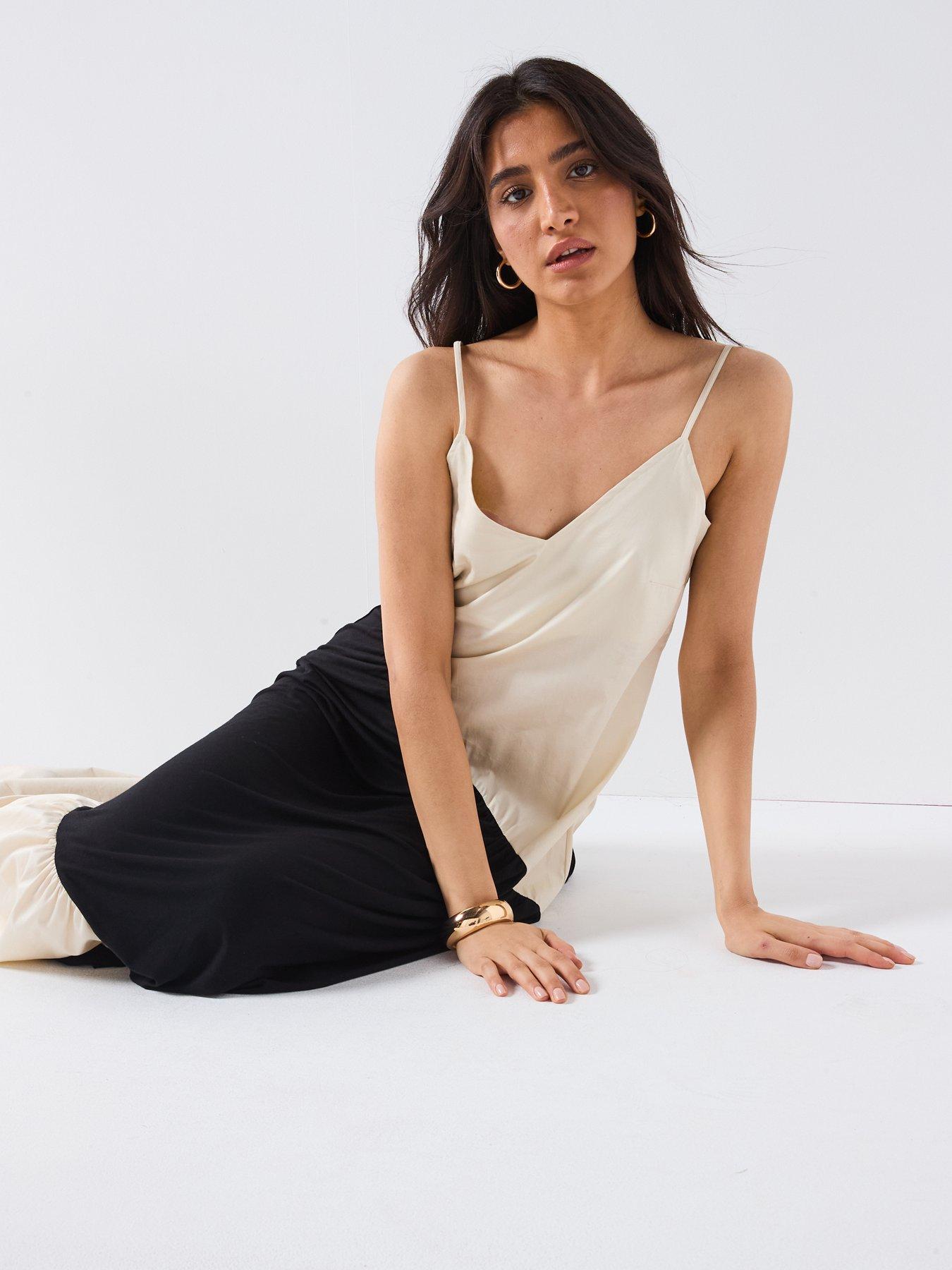 Image 4 of 6 of V by Very Woven Mix Panel Dress - Mono