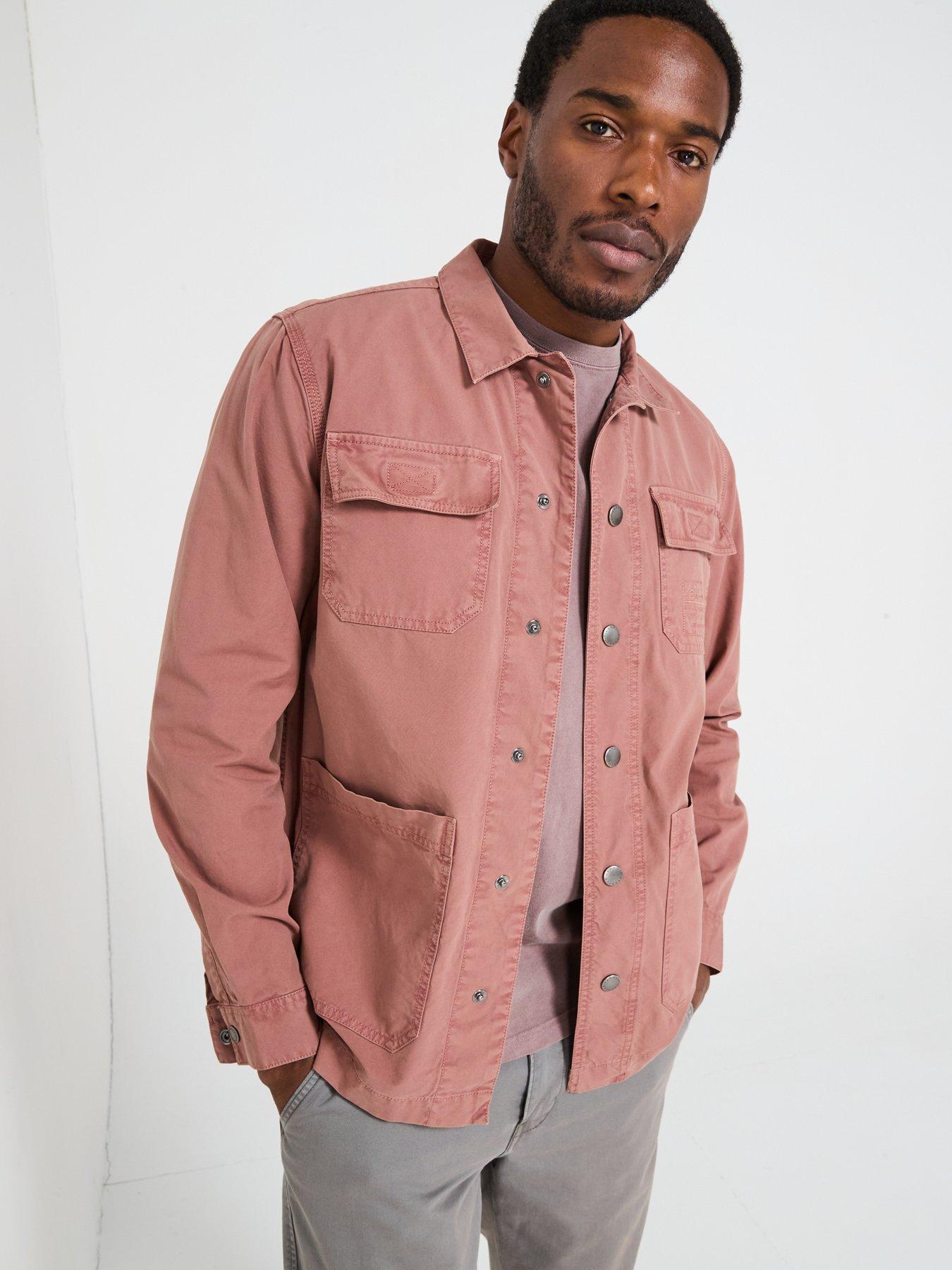 Image 6 of 6 of Barbour Grindle Relaxed Overshirt - Dark Red
