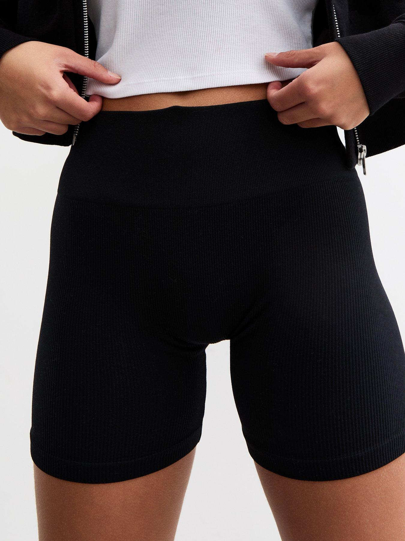 New Look 915 Girls Ribbed Cycling Shorts Black Very