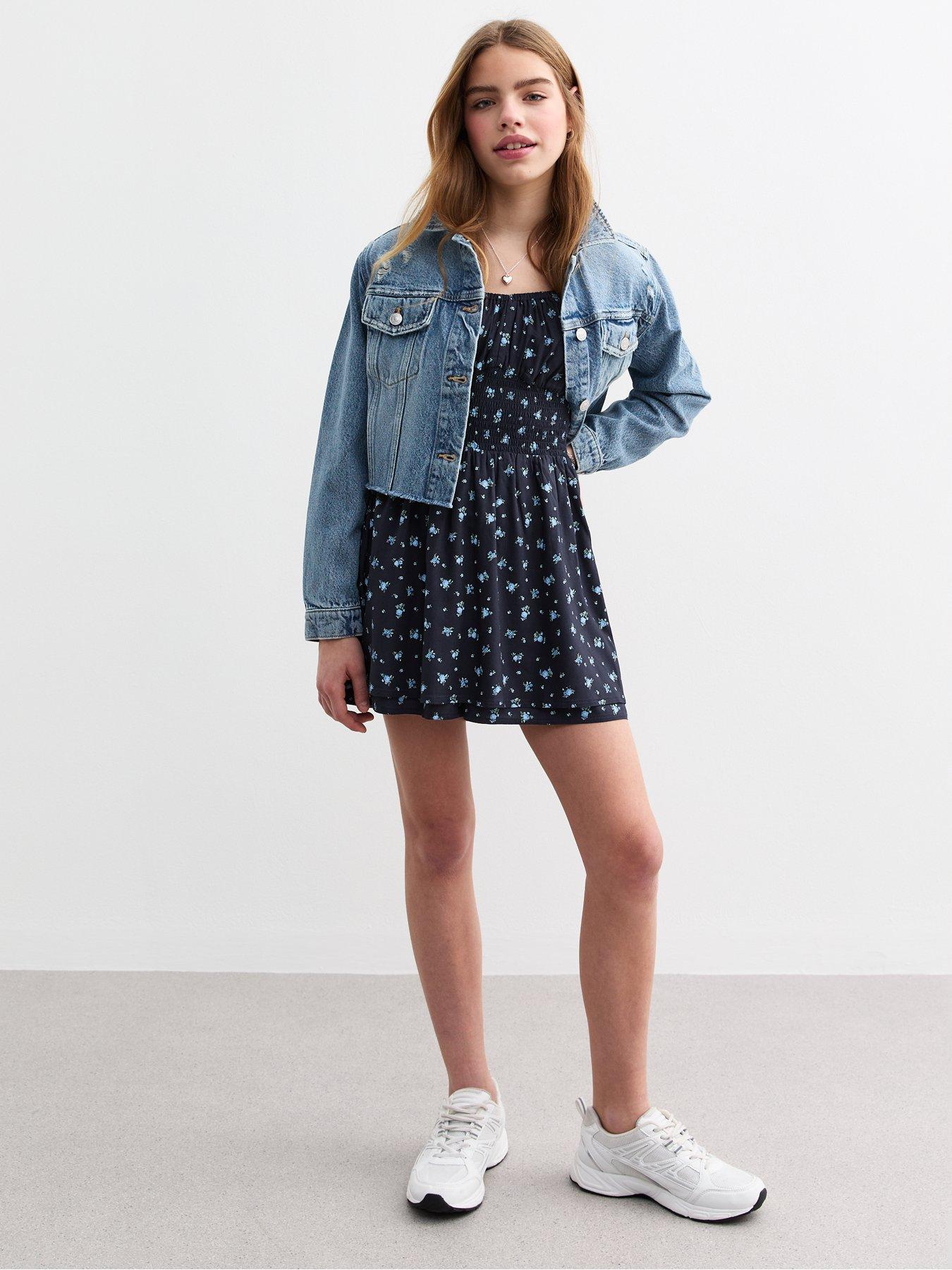 New Look 915 Girls Blue Ditsy Print Skort Dress Very - Main Image
