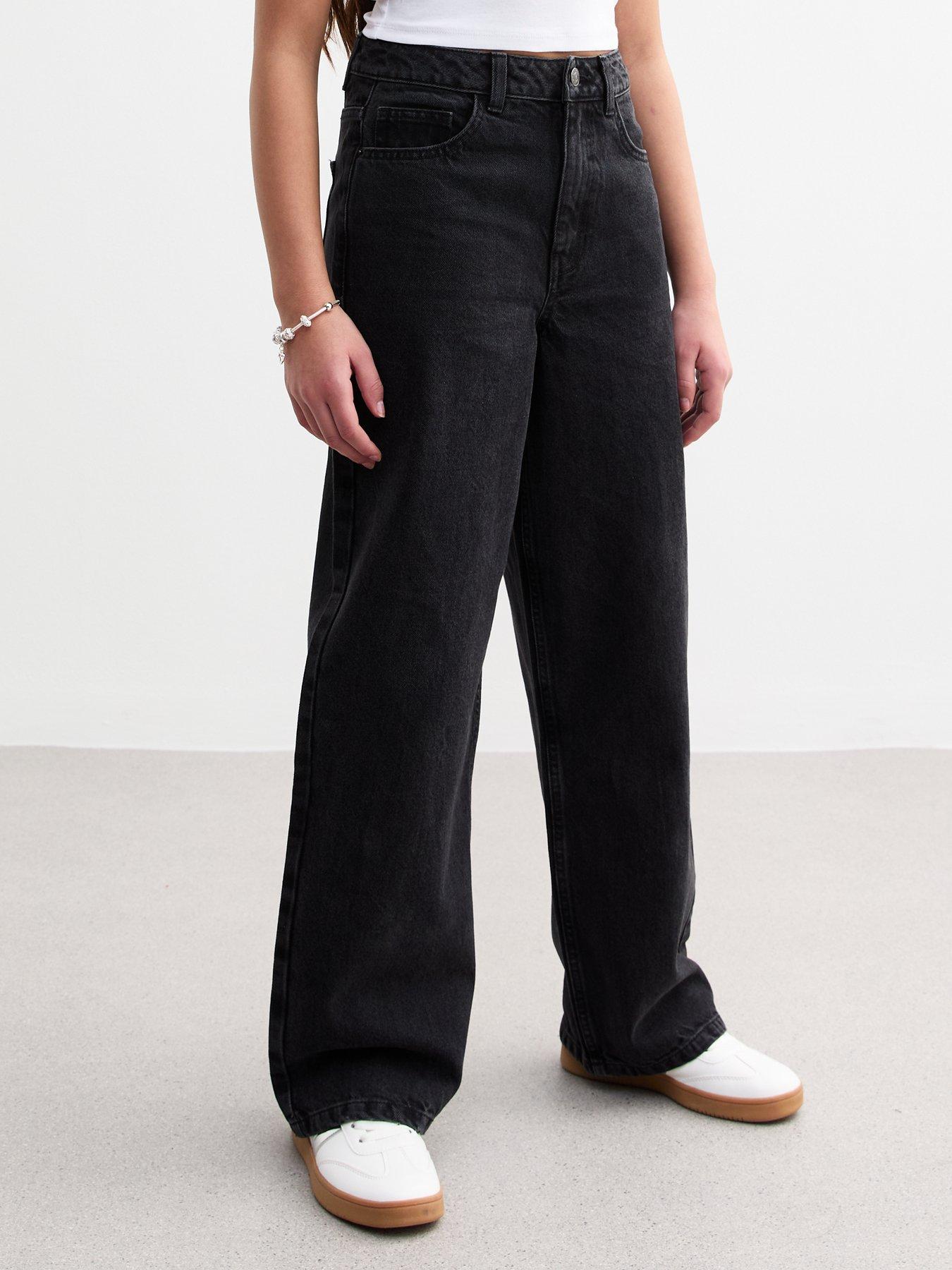 undefined Girls Wide Leg Jeans - Black