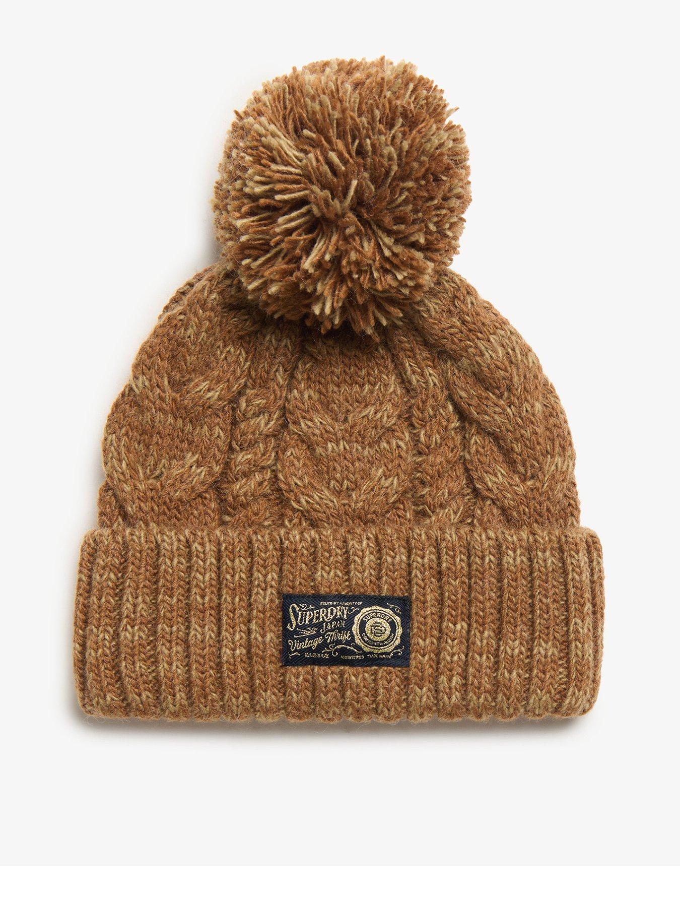 undefined Chunky Cable Beanie - Brown