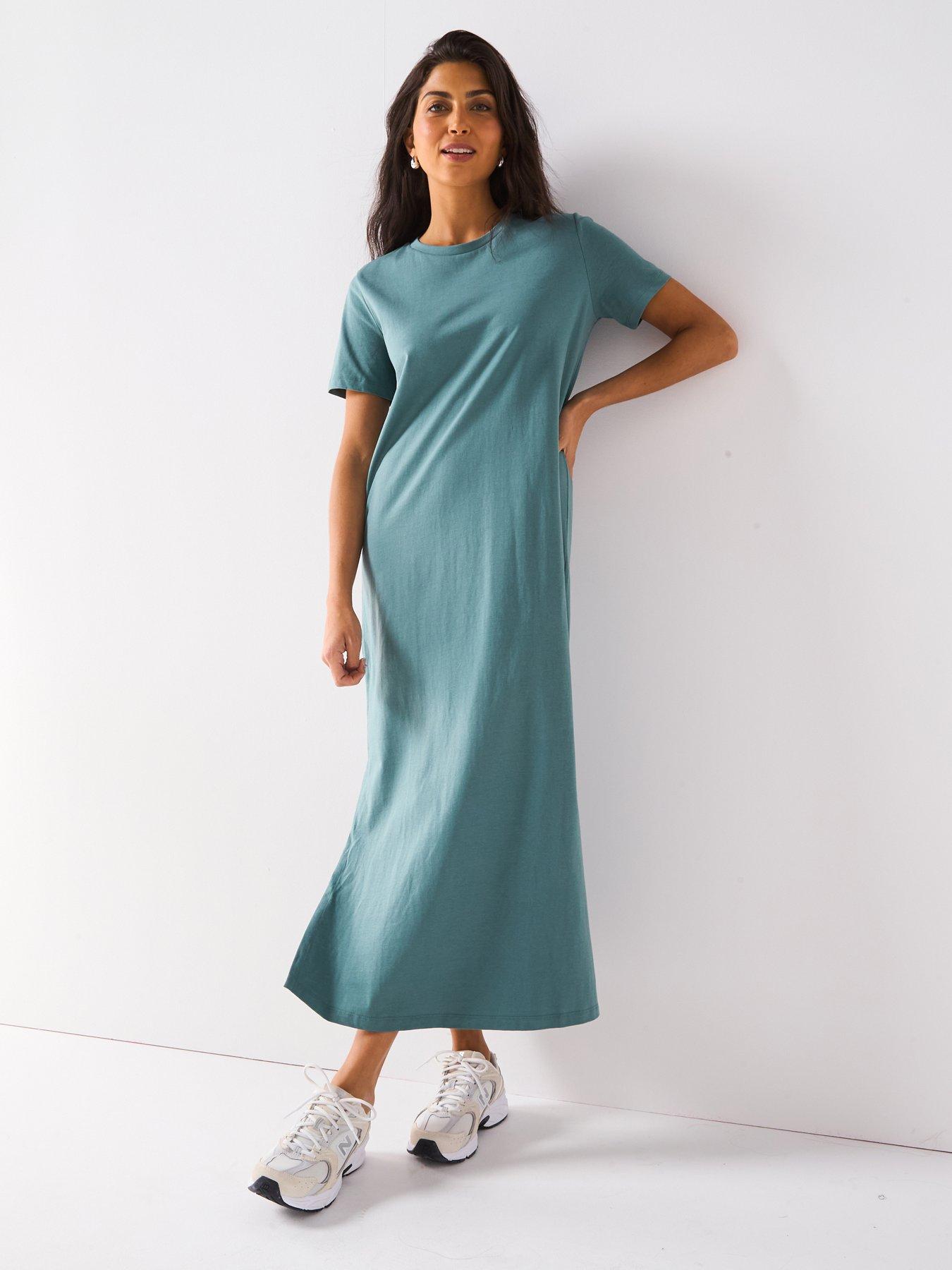 undefined Jersey Basic Midaxi Dress - Green