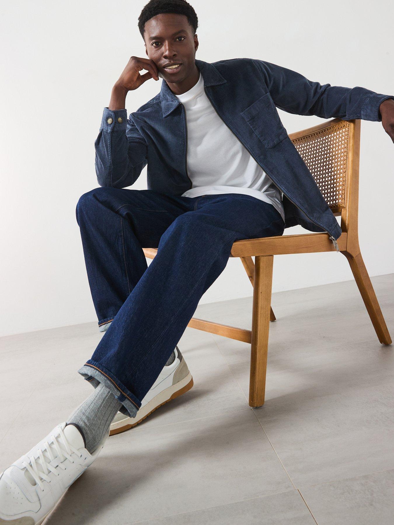 Image 6 of 6 of Selected Homme Jake Cord Long Sleeve Overshirt - Navy
