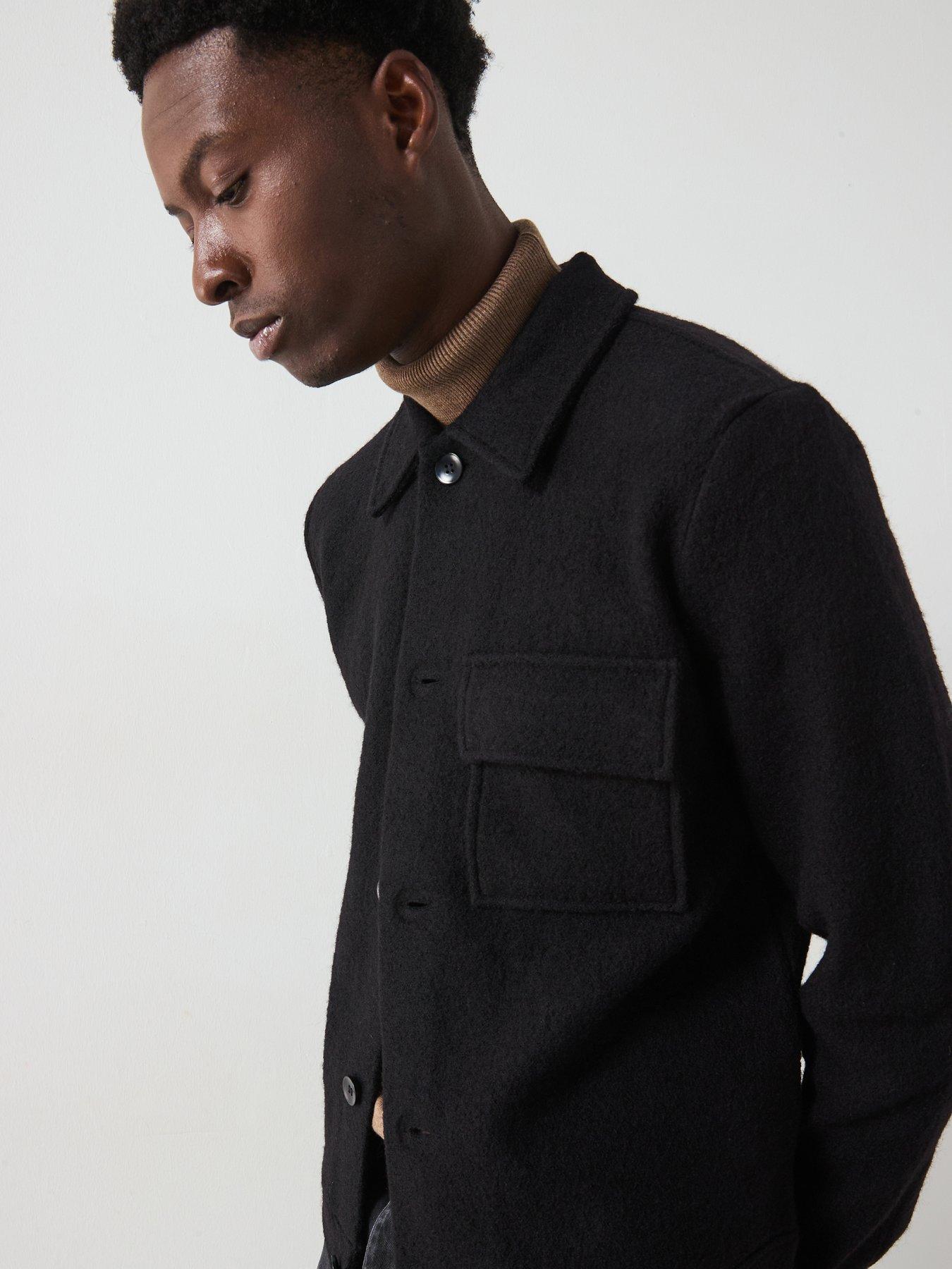 Image 4 of 6 of Selected Homme Nealy Long Sleeve Knitted Shirt Jacket - Black
