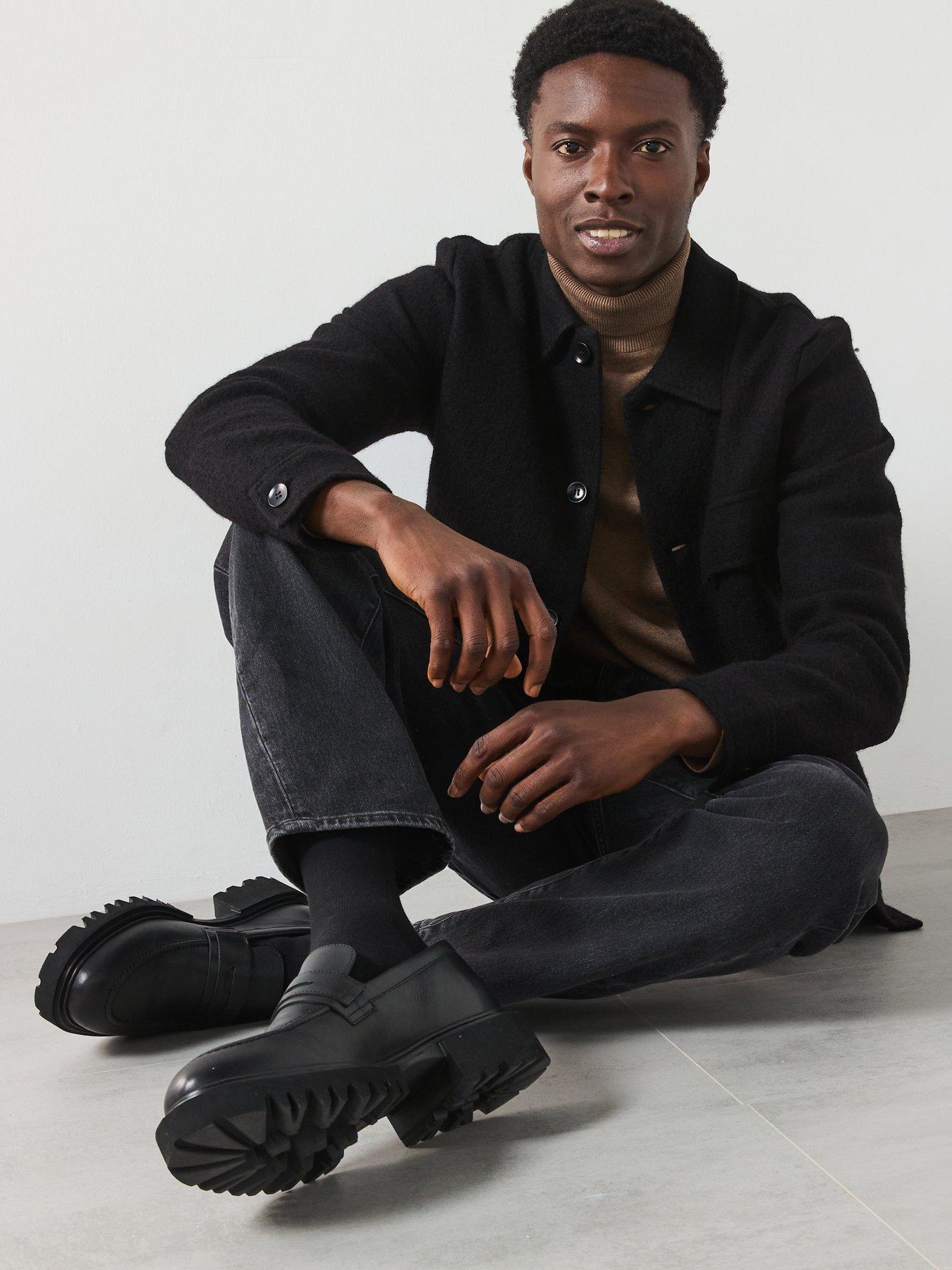 Image 6 of 6 of Selected Homme Nealy Long Sleeve Knitted Shirt Jacket - Black