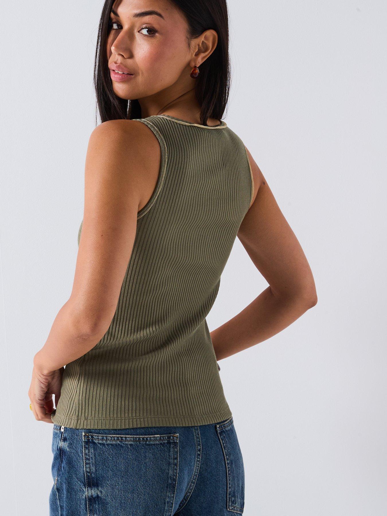 Image 2 of 6 of V by Very Lurex Trim Rib Vest