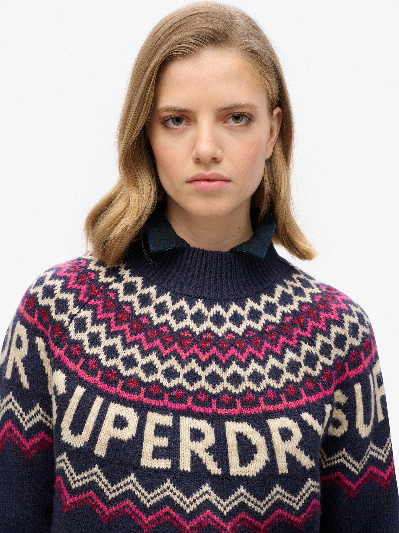 Superdry Fairisle Branded Jumper Navy Very