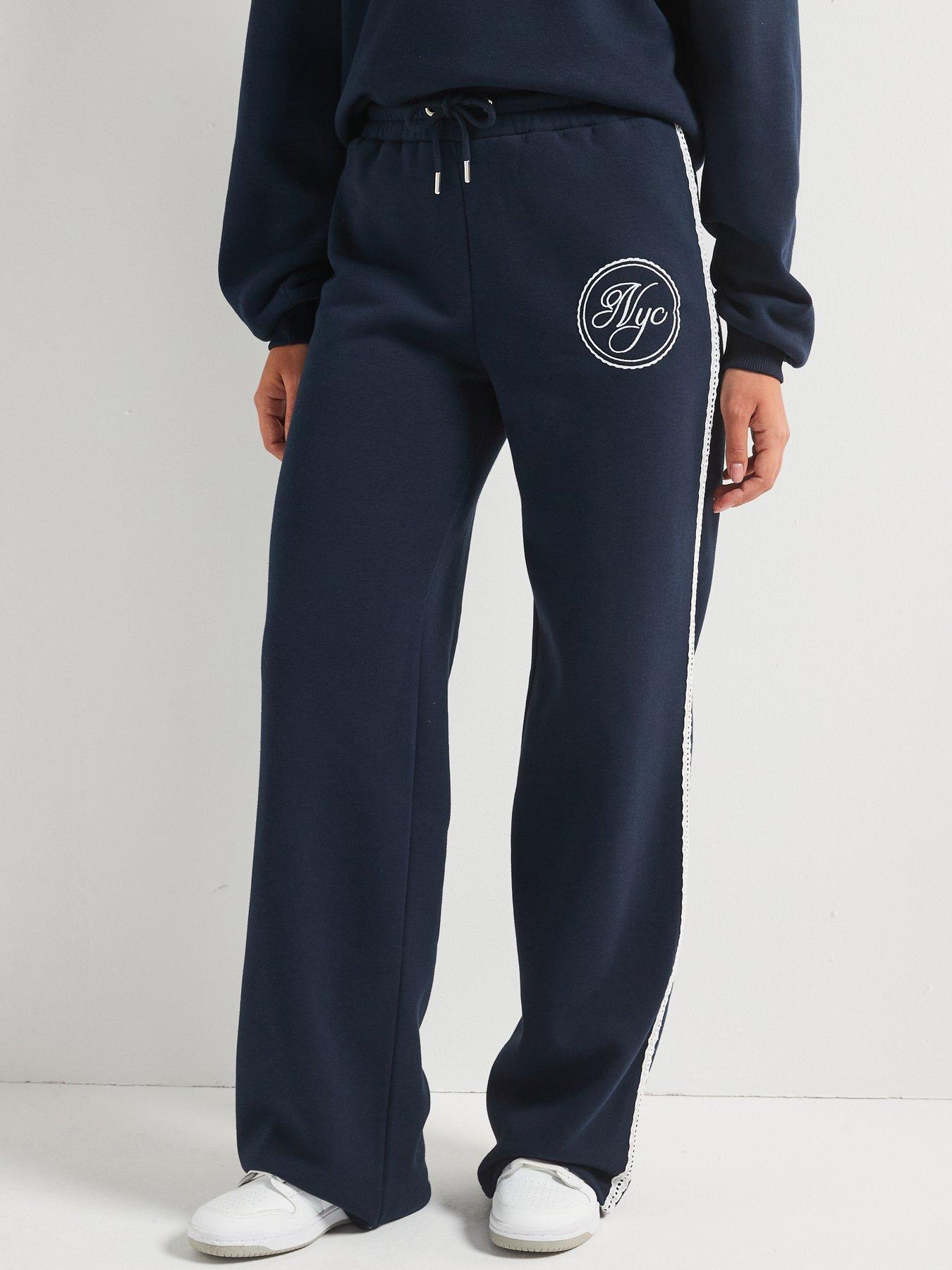 Womens Navy Blue Regular Bottoms