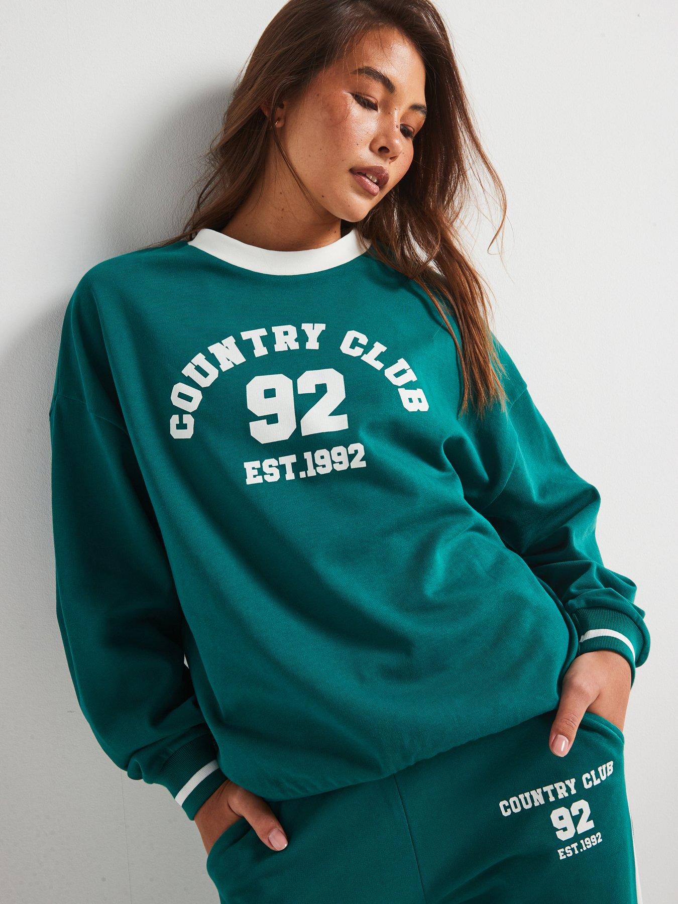 undefined Country Club Contrast Trim Sweatshirt - Green