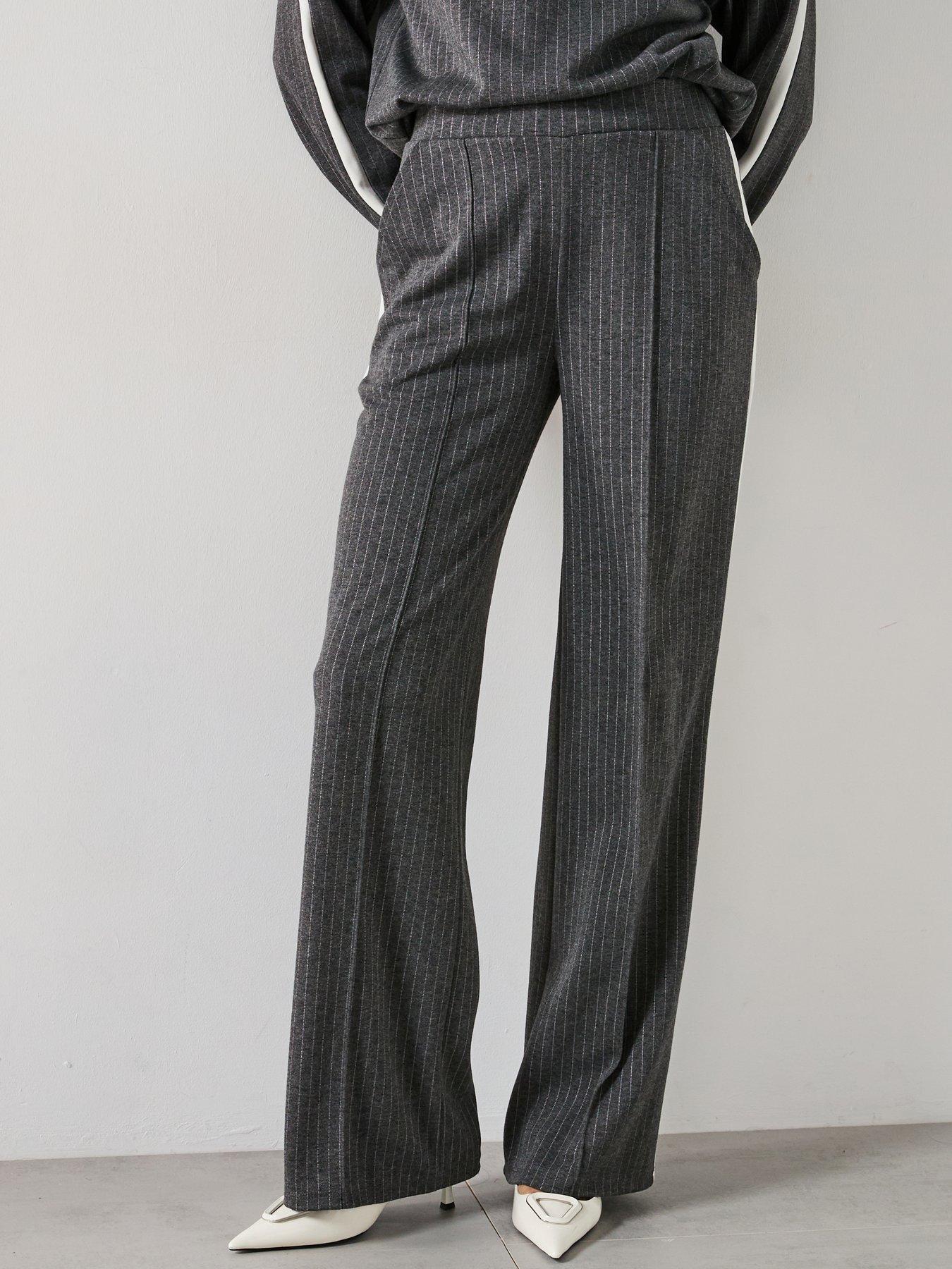 undefined Wide Leg Smart Jogger - Stripe - Multi