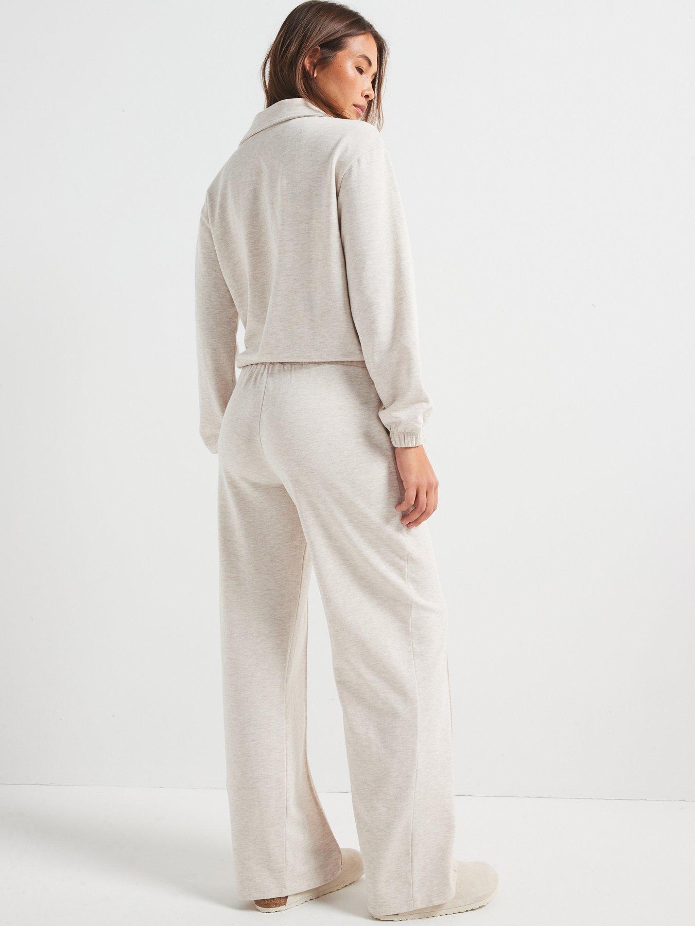 Image 2 of 6 of V by Very Collar Detail Zip Up Sweatshirt - Beige
