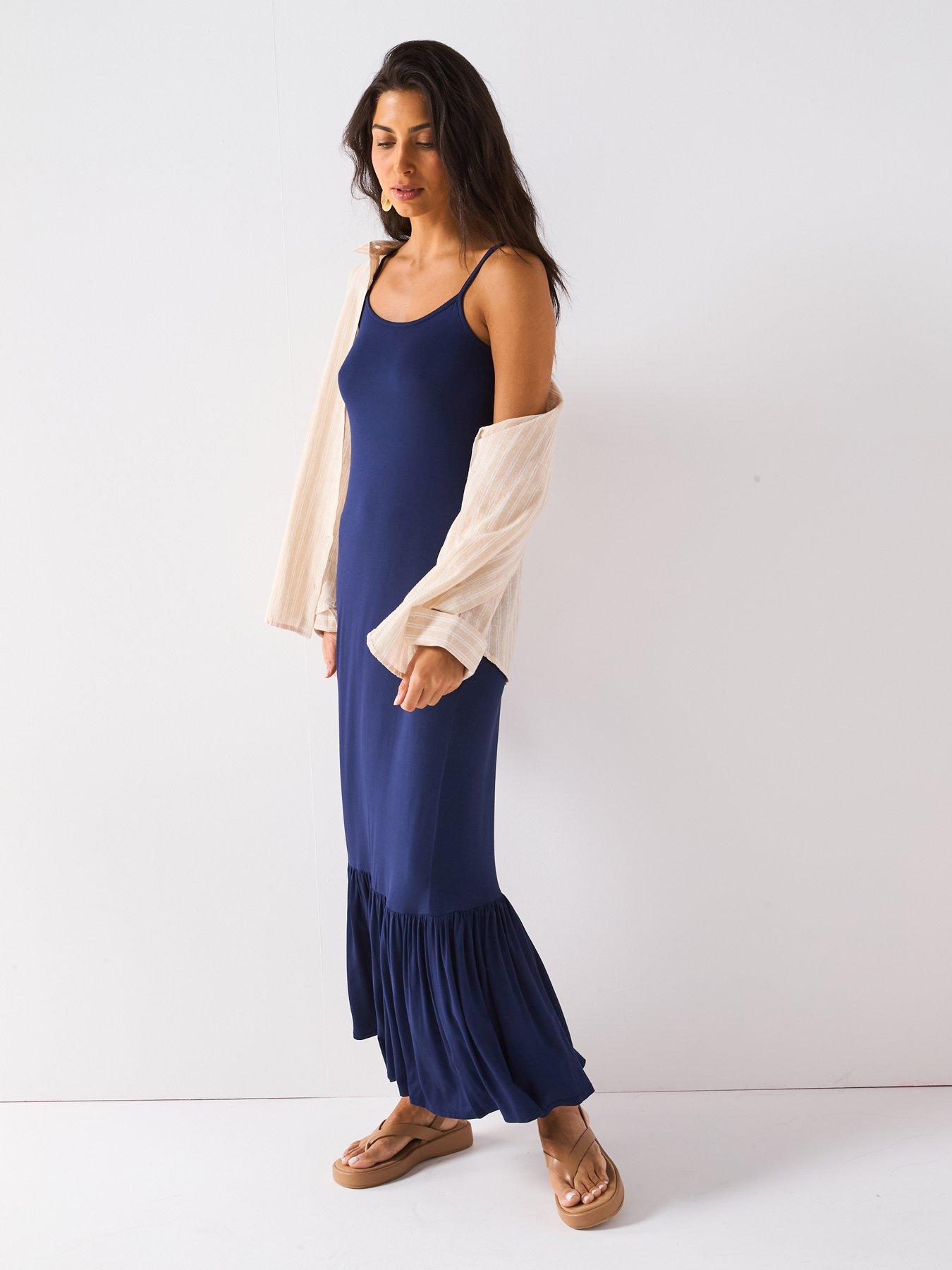 undefined Strappy Maxi Dress - Navy