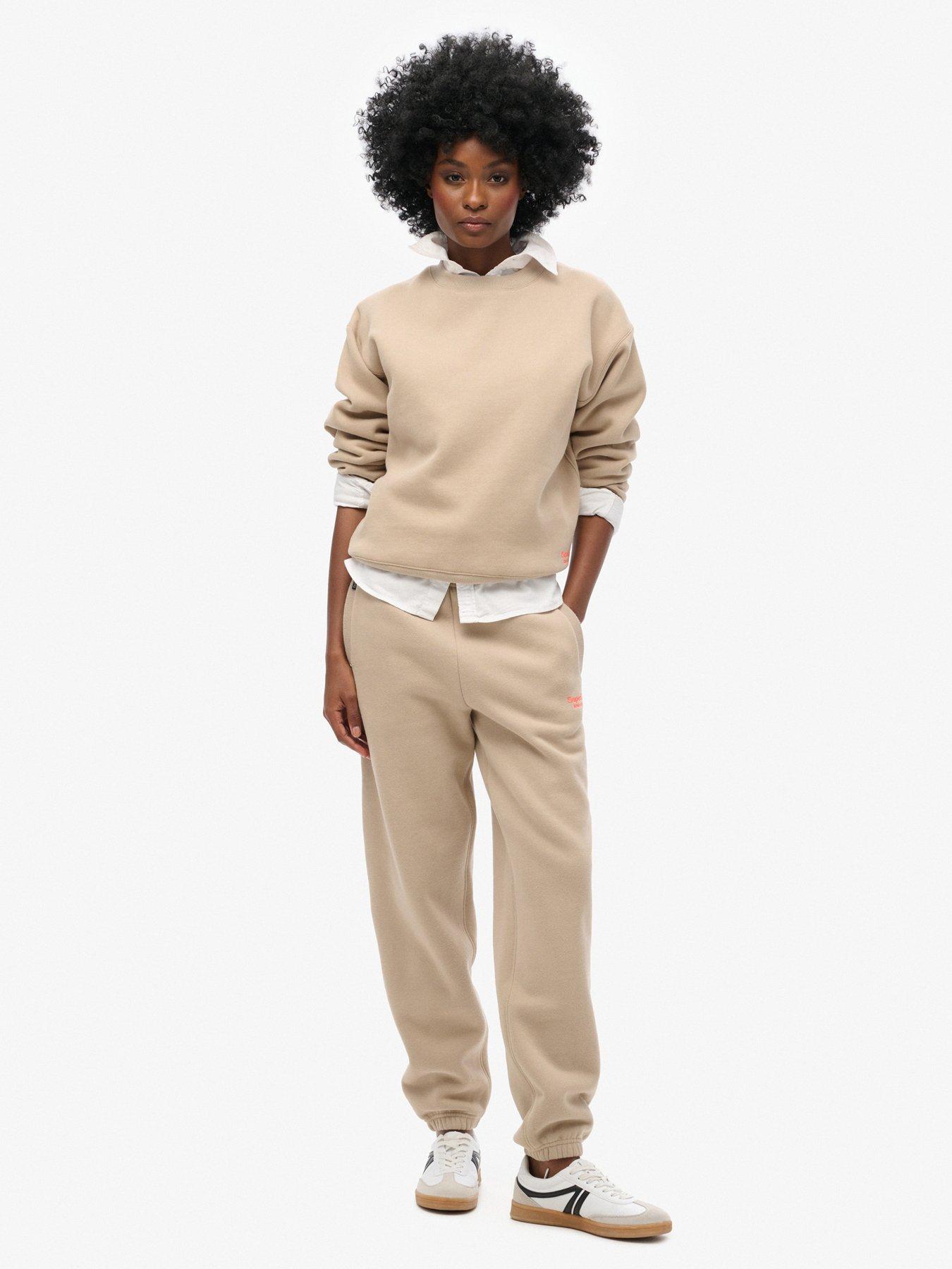 undefined Essential Logo Cuffed Jogger - Beige