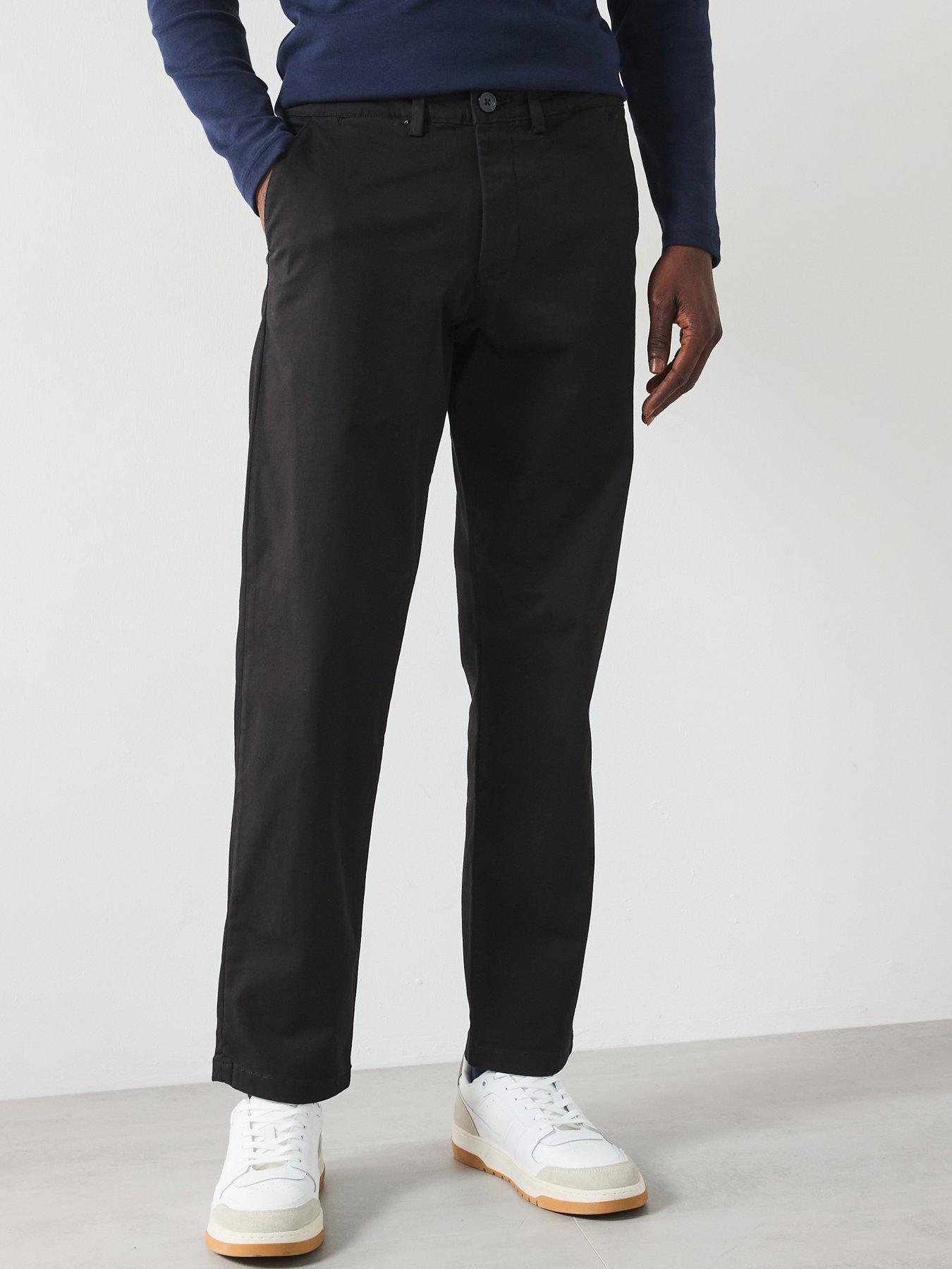 undefined Miles Straight Fit Flex Trousers - Black