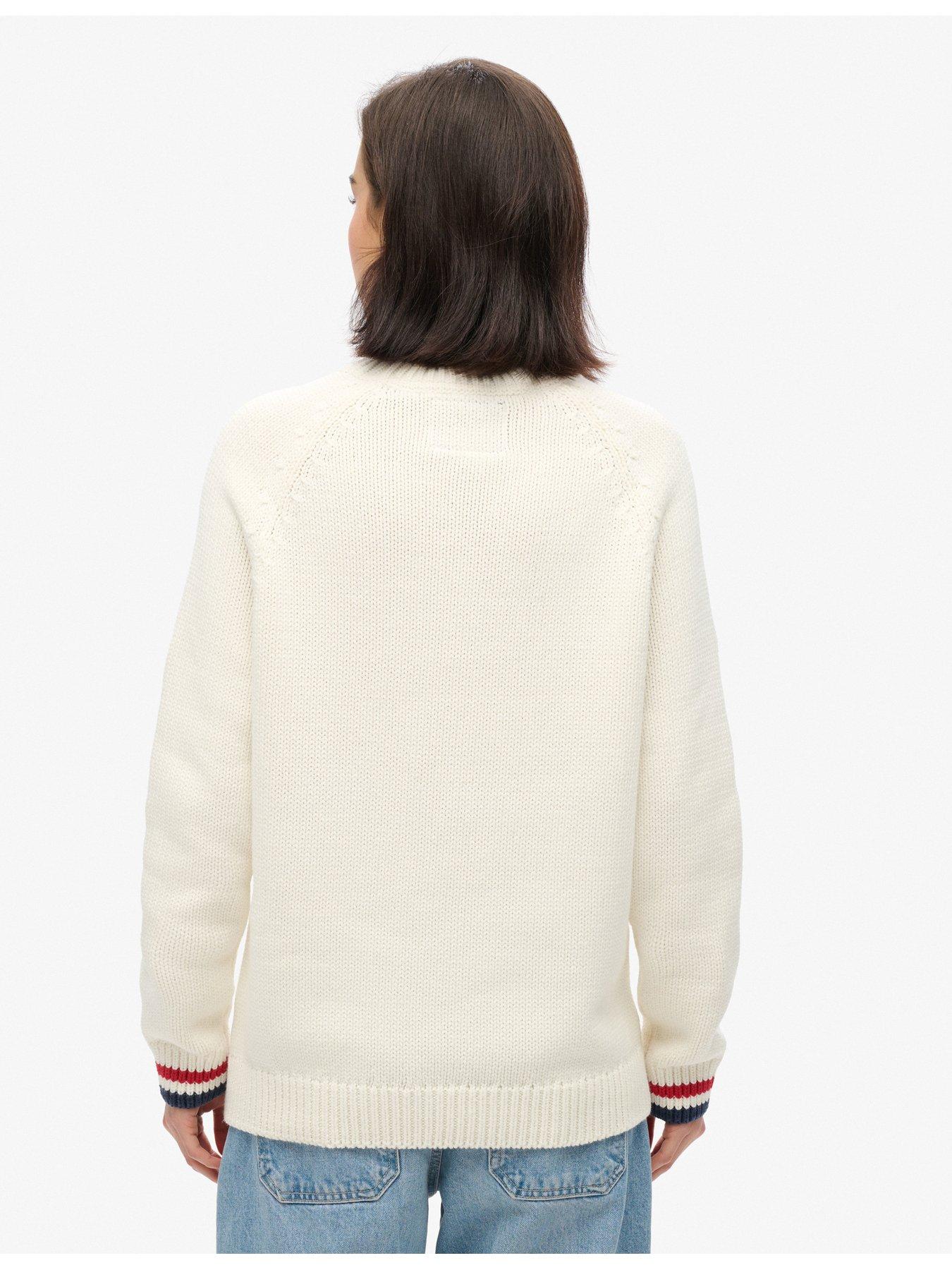 Superdry Americana Knitted Jumper White Very