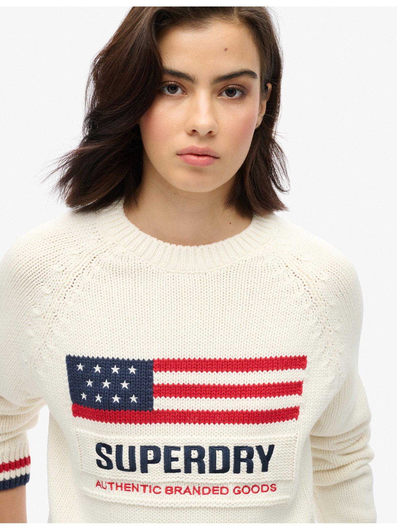 Superdry Americana Knitted Jumper White Very