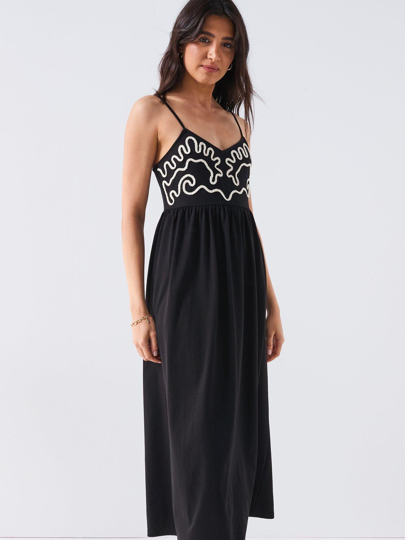 V by Very Rope Detail Dress - Black | Very