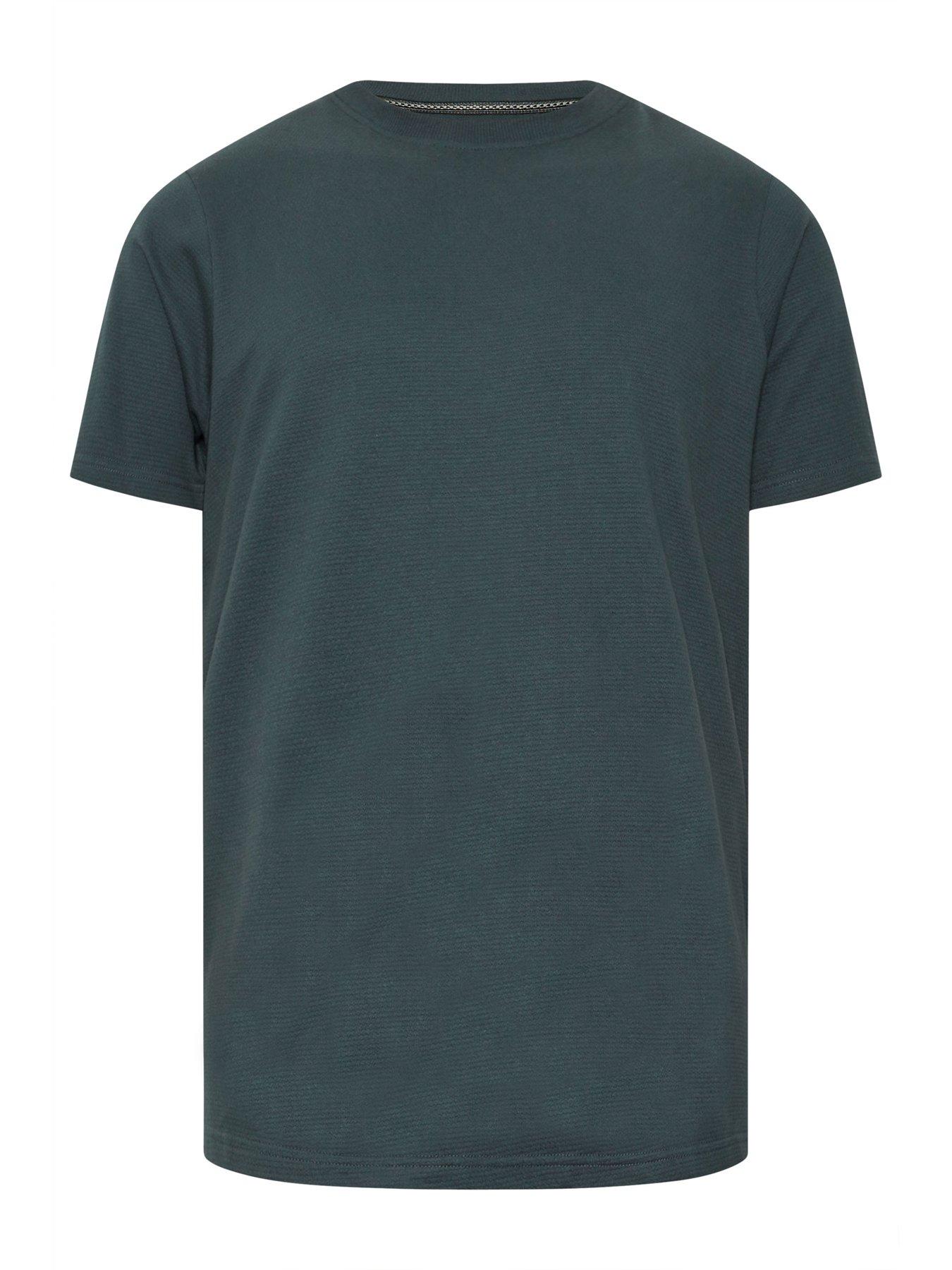 undefined Textured Short Sleeve T-Shirt - Blue