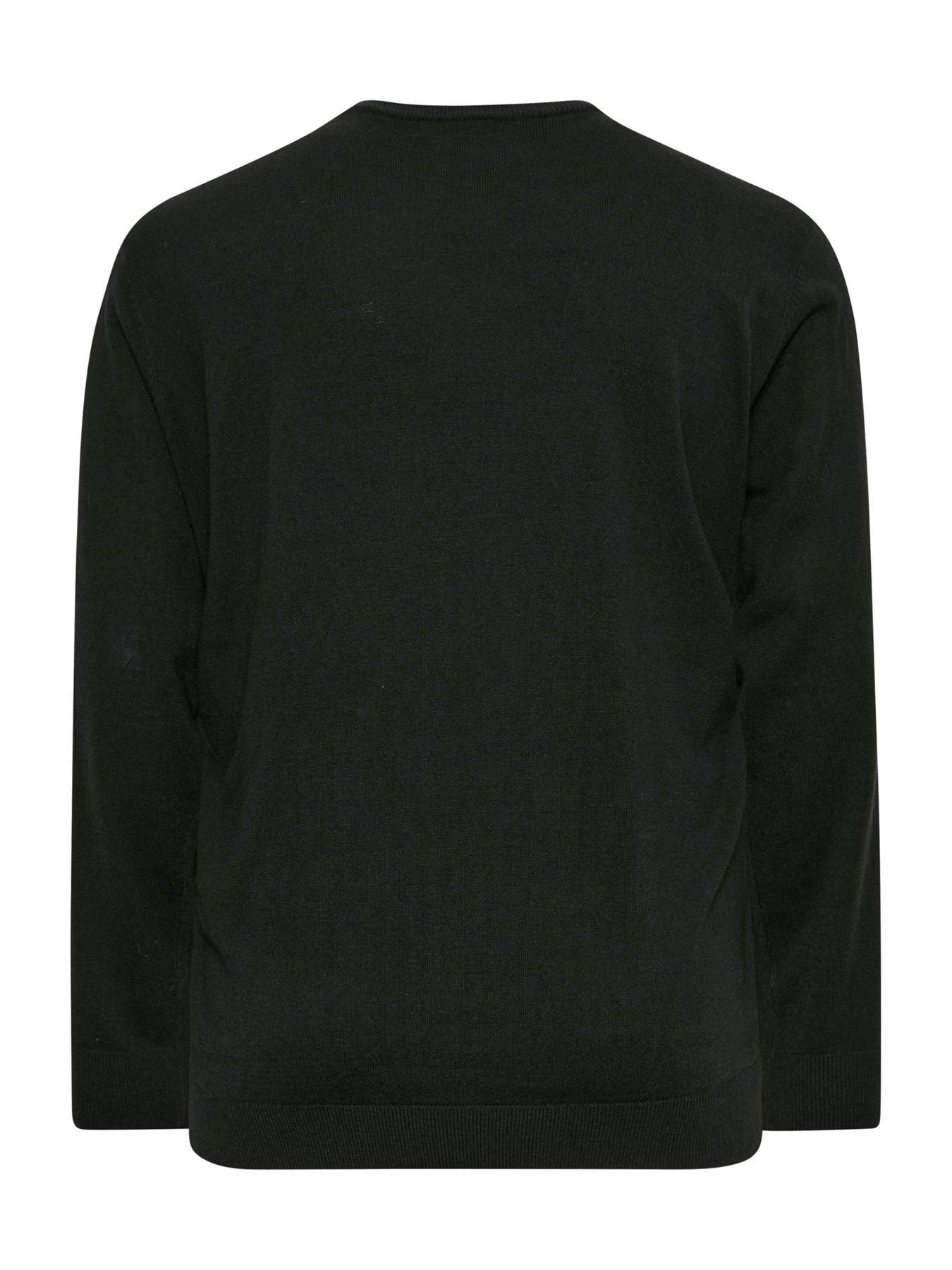 Image 2 of 3 of BadRhino Big &amp; Tall Crew Neck Knitted Jumper - Black