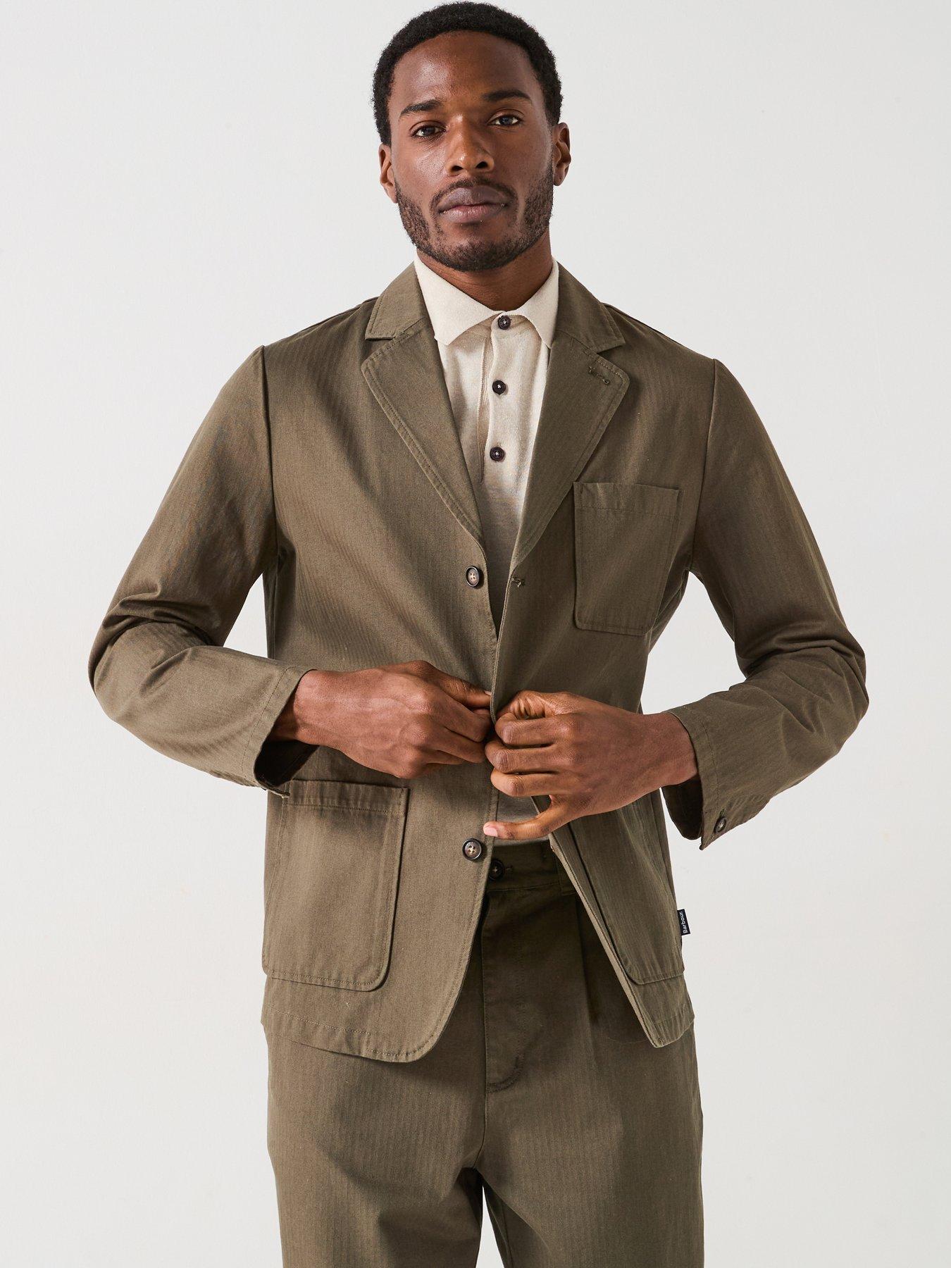 undefined Bayview Herringbone Overshirt - Dark Brown