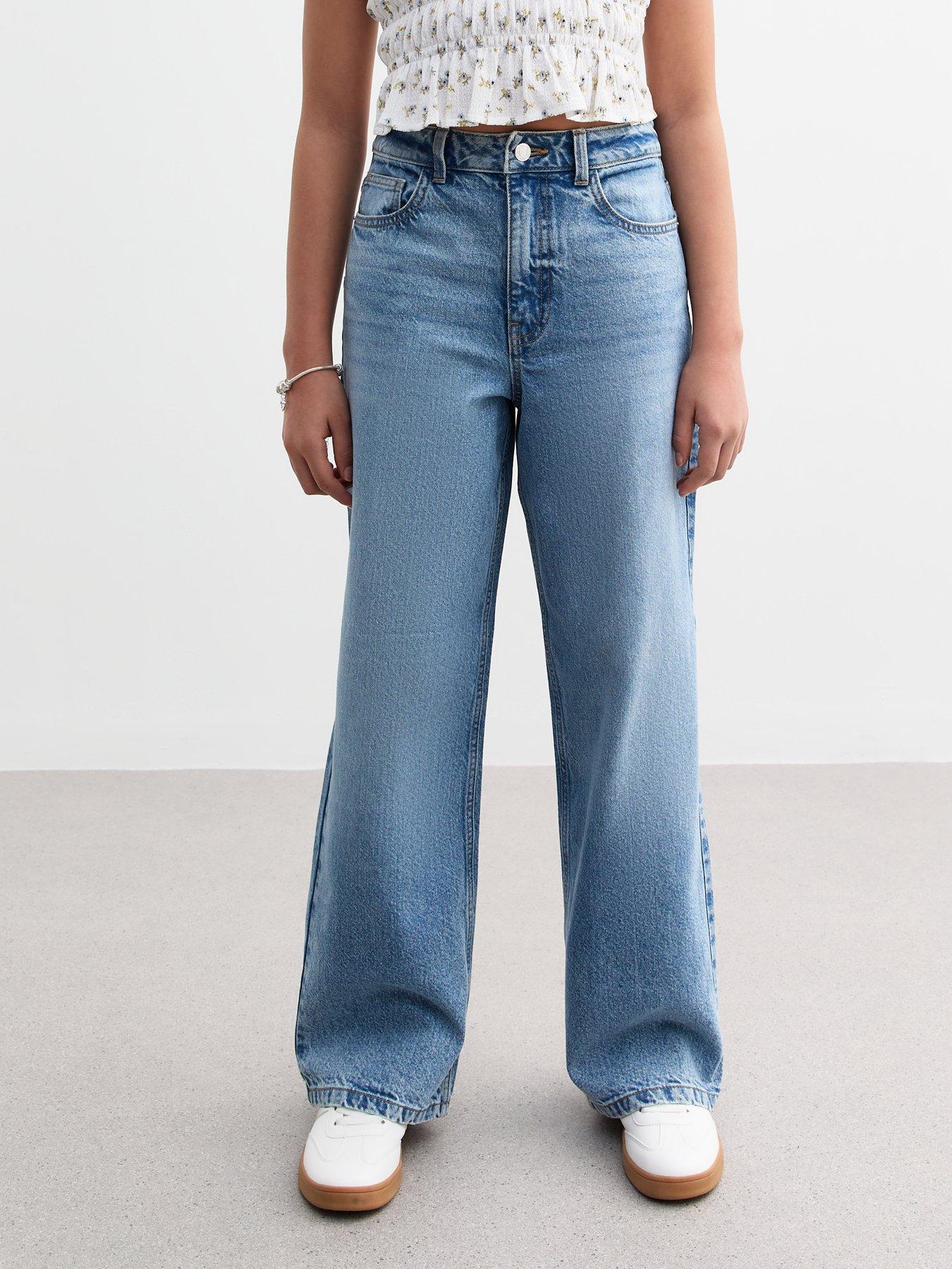 undefined Girls Wide Leg Jeans - Blue