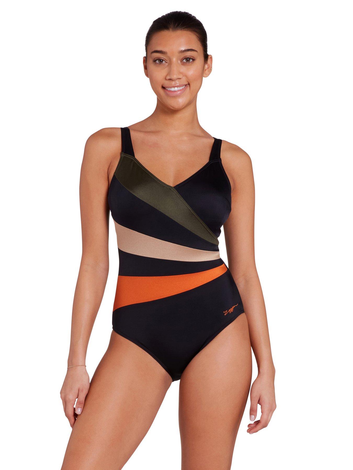 Image 1 of 4 of Zoggs Women's Dream Wrap Panel Classicback Swimsuit - Black