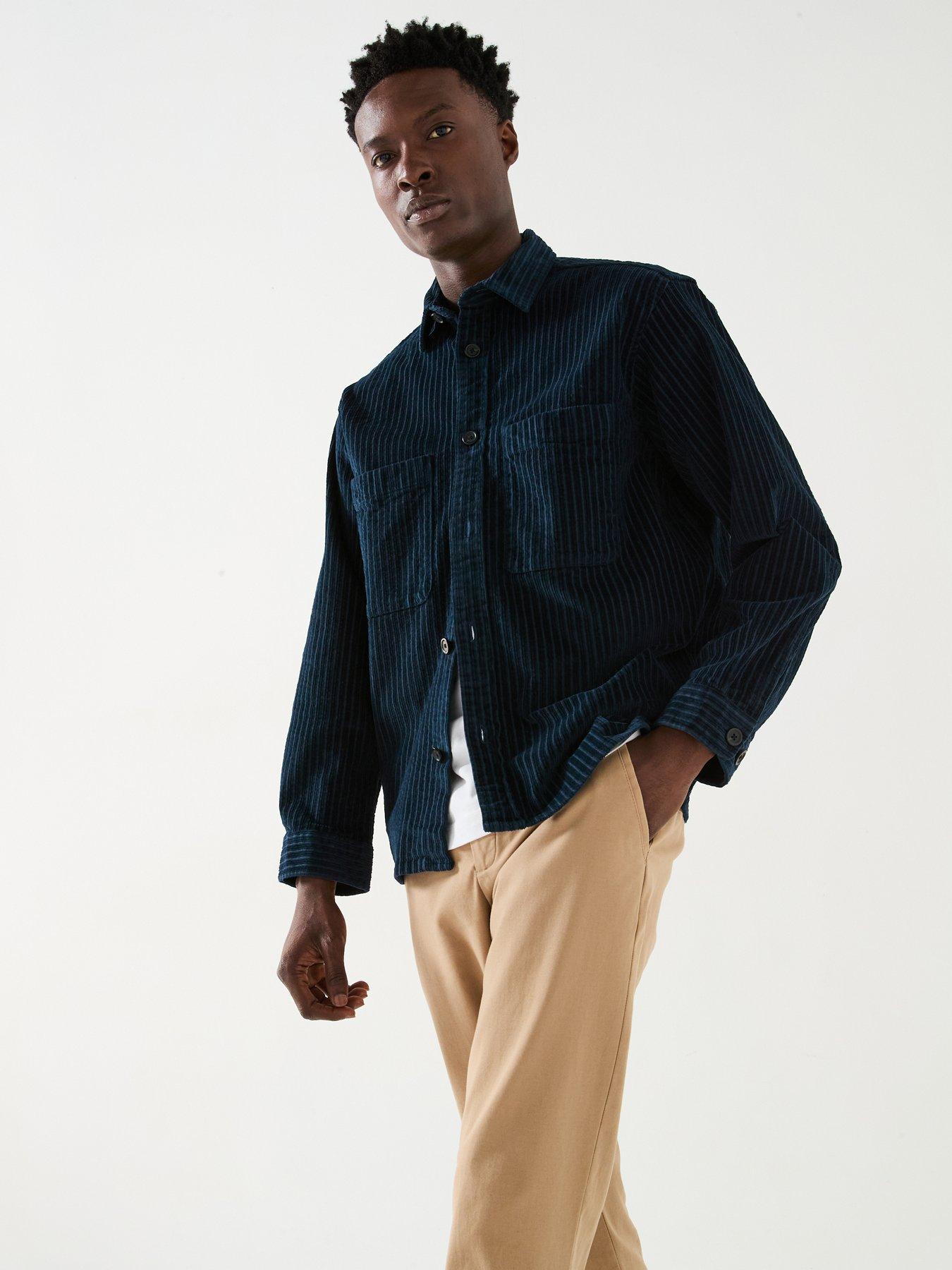 Selected Homme Peder Corduroy Long Sleeve Over Shirt Navy Very