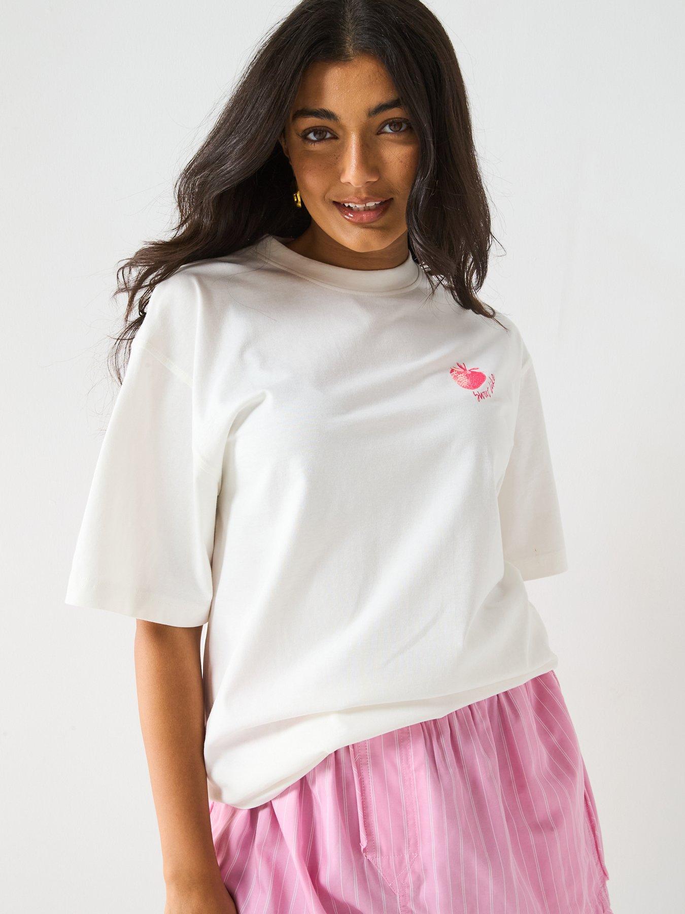 undefined Fruit Oversized Graphic T-Shirt - White
