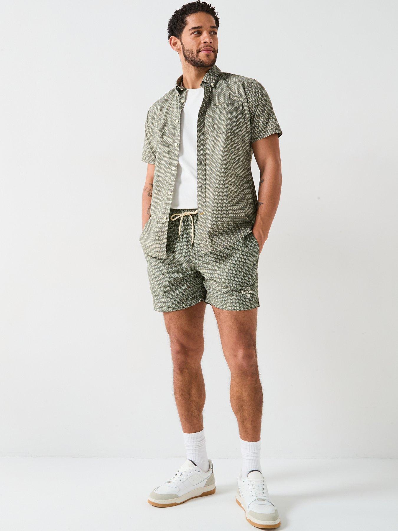 Image 3 of 5 of Barbour Shell Short Sleeve Tailored Fit Shirt - Dark Green