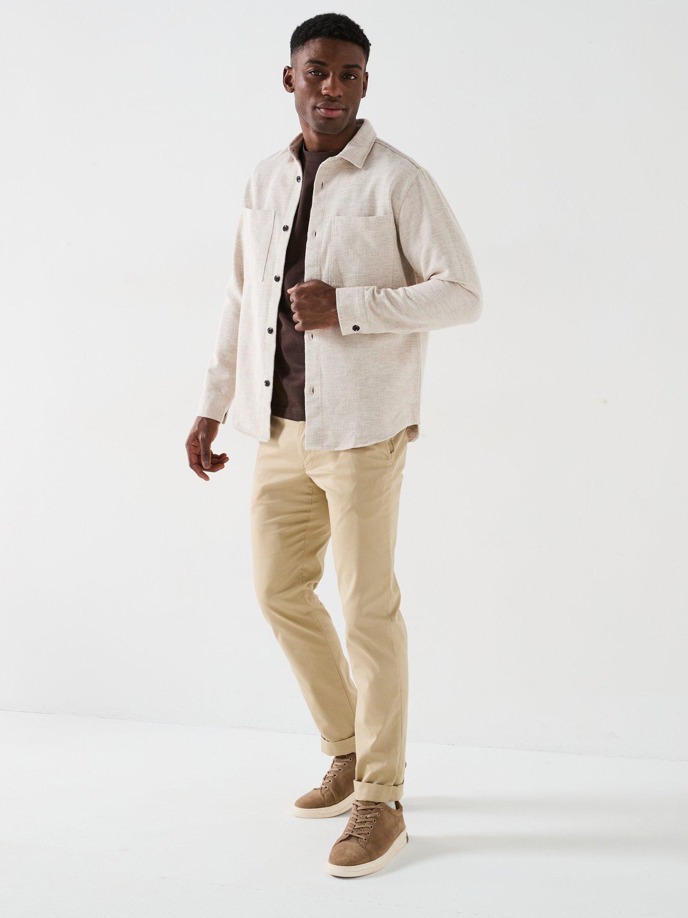 Image 3 of 6 of Selected Homme Hank Herringbone Over Shirt - Cream