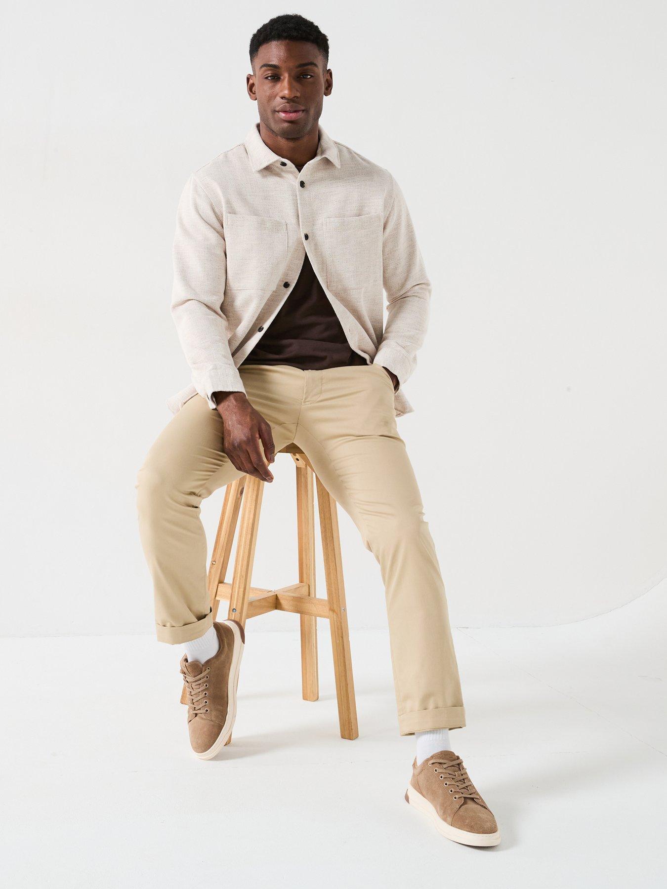 Image 5 of 6 of Selected Homme Hank Herringbone Over Shirt - Cream