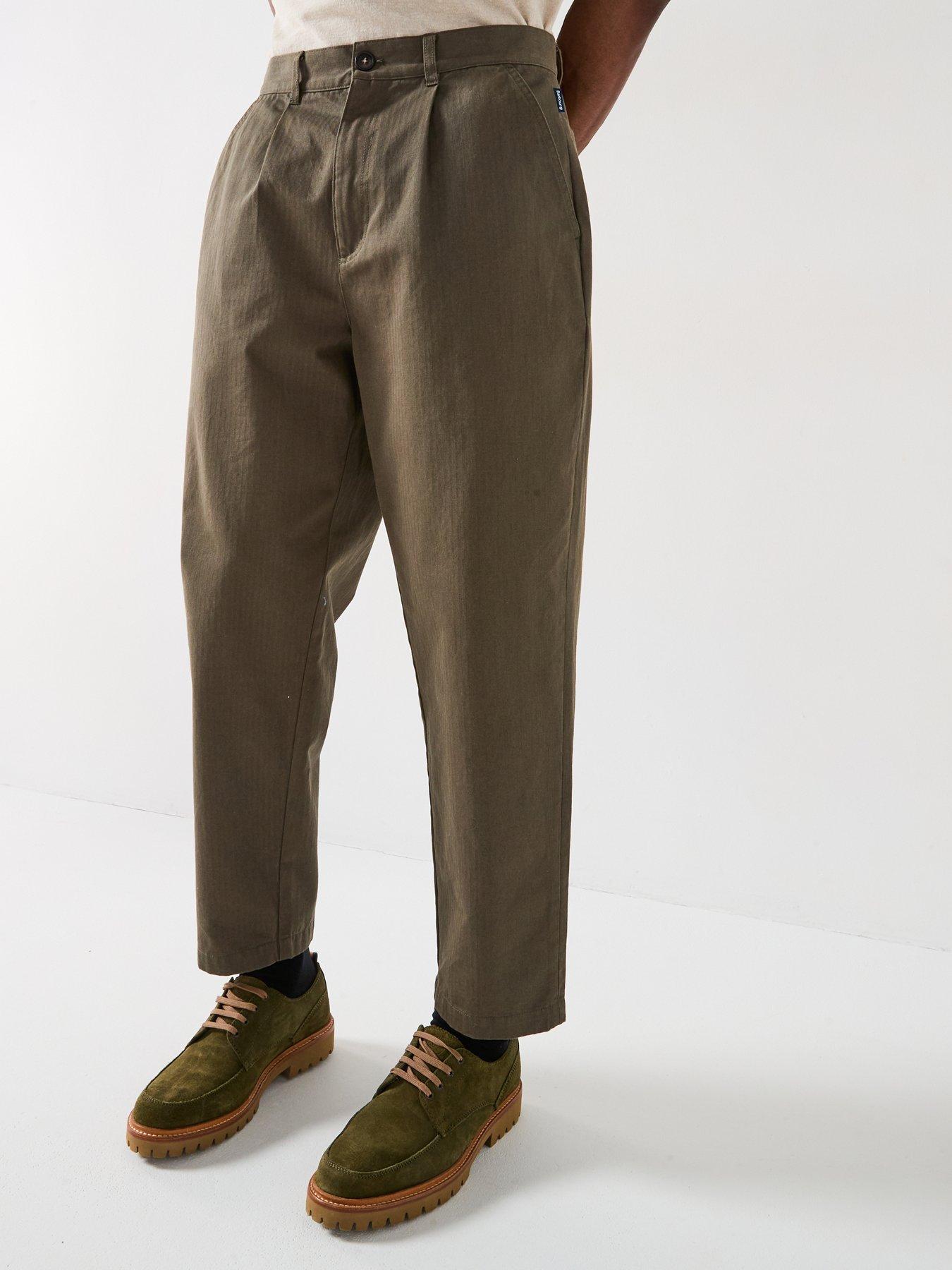 undefined Bayview Herringbone Trousers - Dark Green