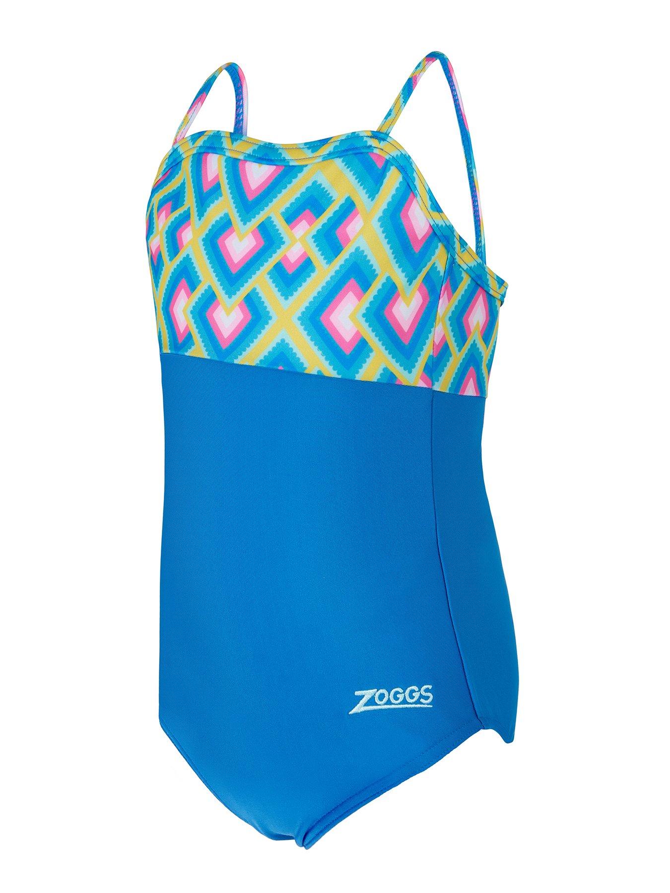 undefined Kids Girls Xena Panel Classicback Swimsuit - Blue