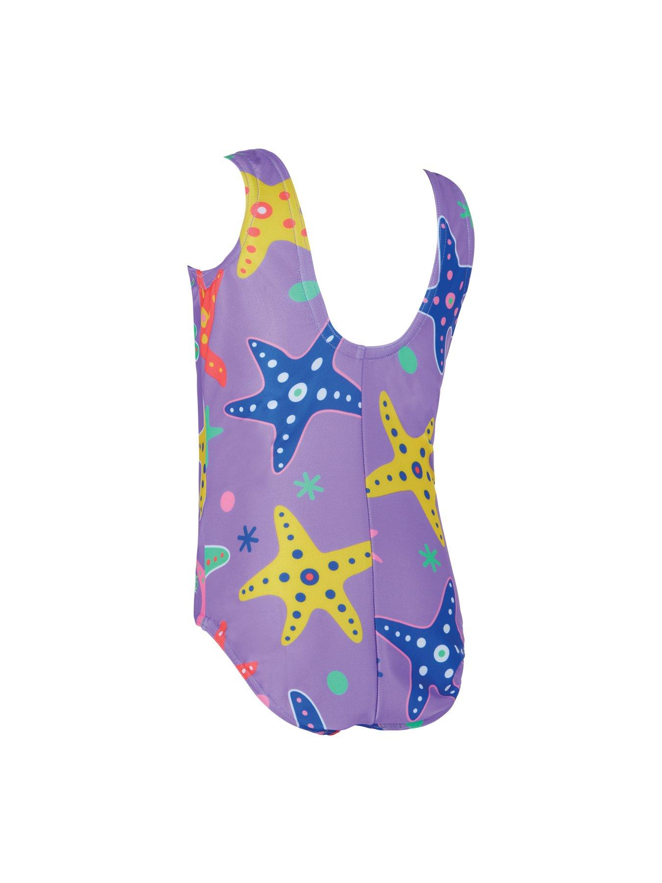 Image 4 of 7 of Zoggs Kids Girls Stargaze Scoopback Swimsuit - Purple