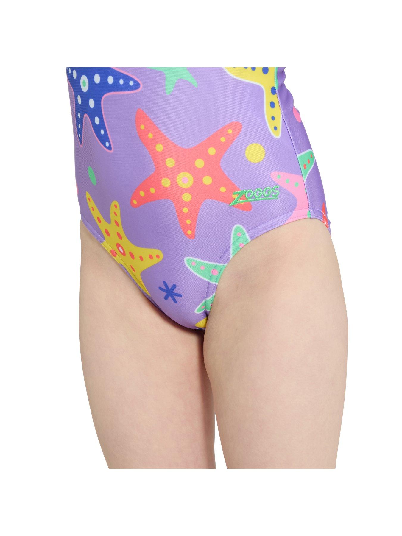 Image 5 of 7 of Zoggs Kids Girls Stargaze Scoopback Swimsuit - Purple