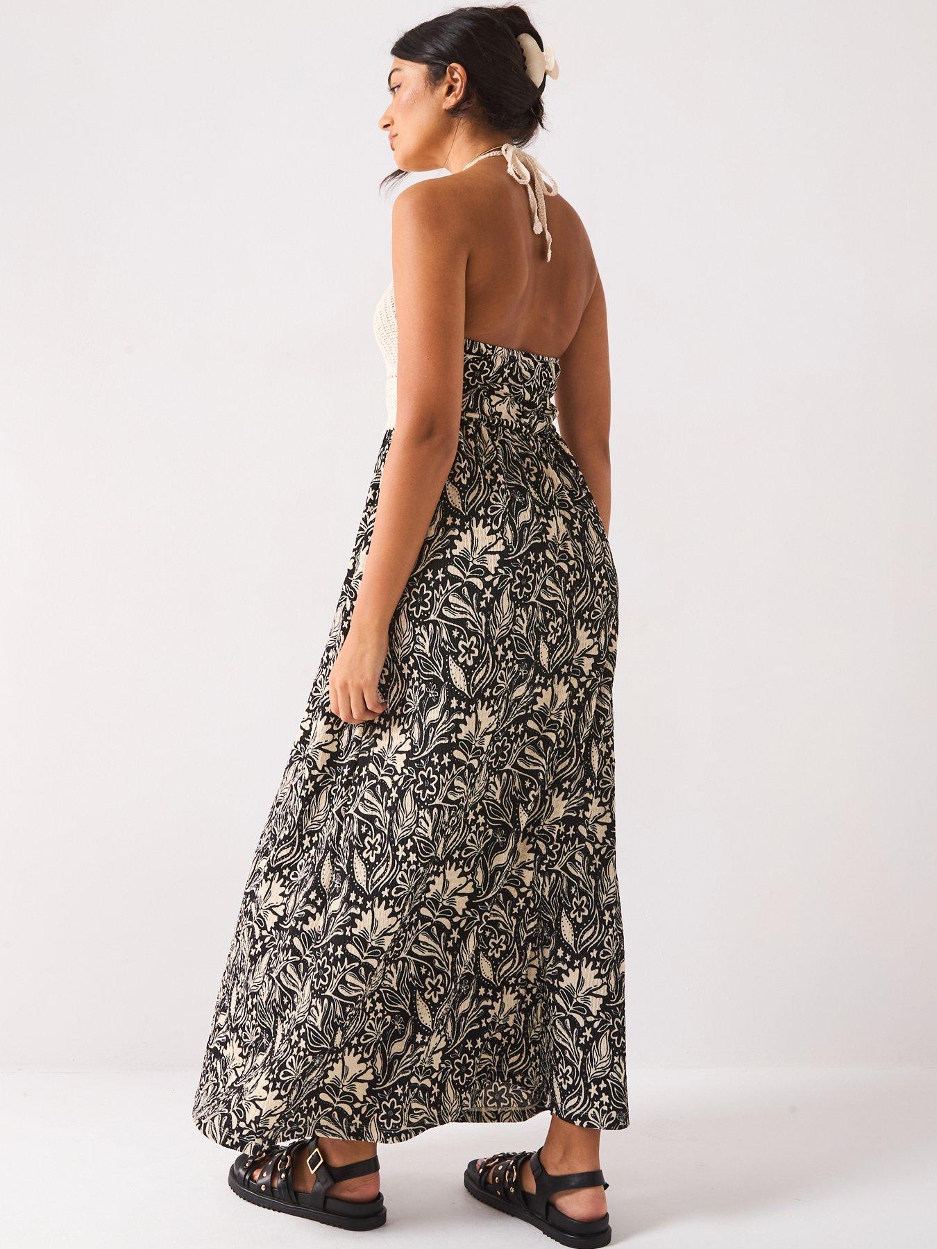 Image 2 of 6 of V by Very Crochet Halter Dress
