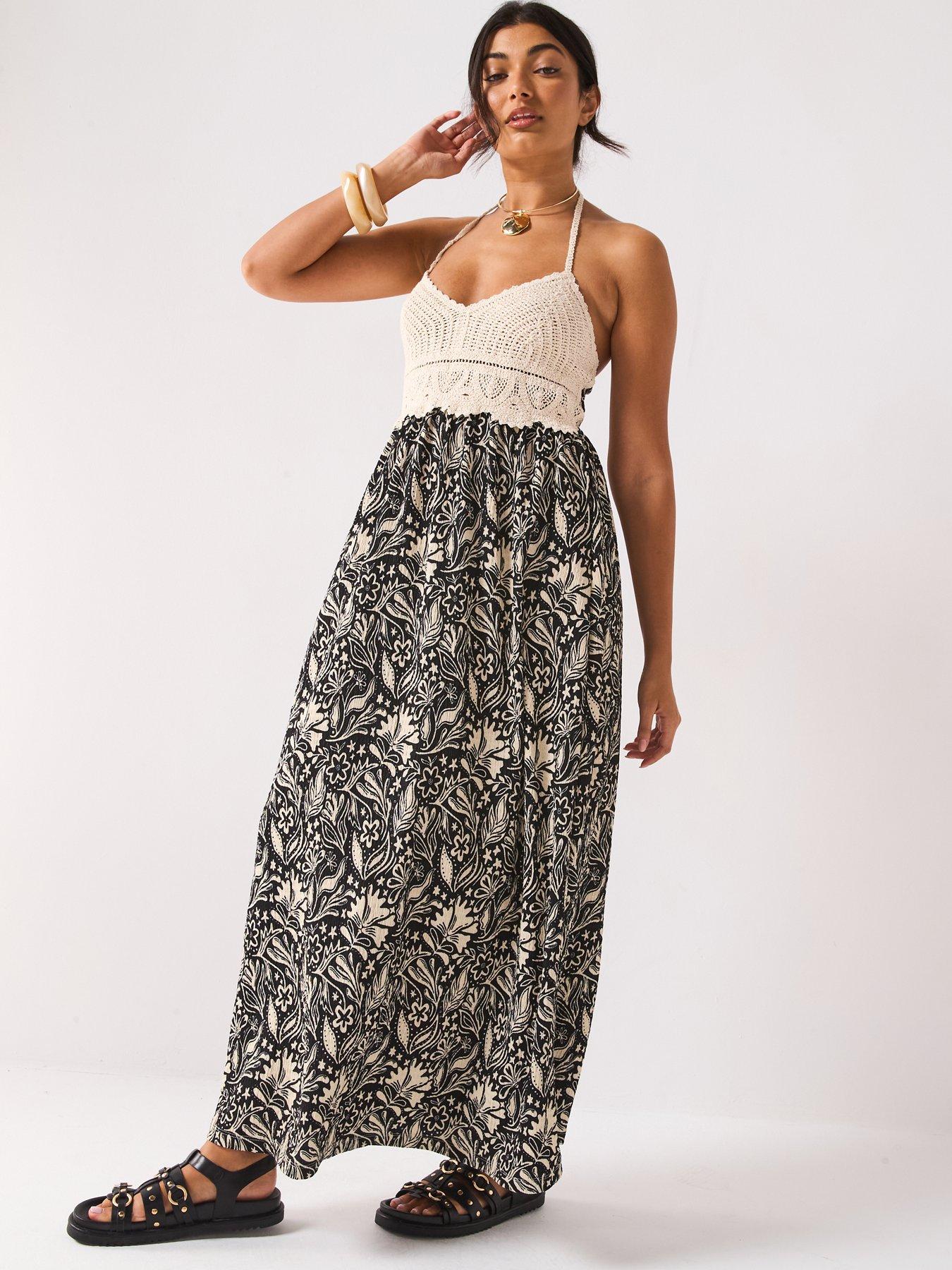 Image 4 of 6 of V by Very Crochet Halter Dress