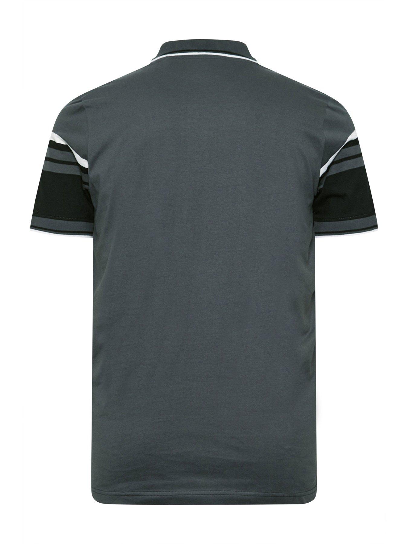 Image 2 of 3 of BadRhino Big &amp; Tall Stripe Jersey Polo Shirt - Grey