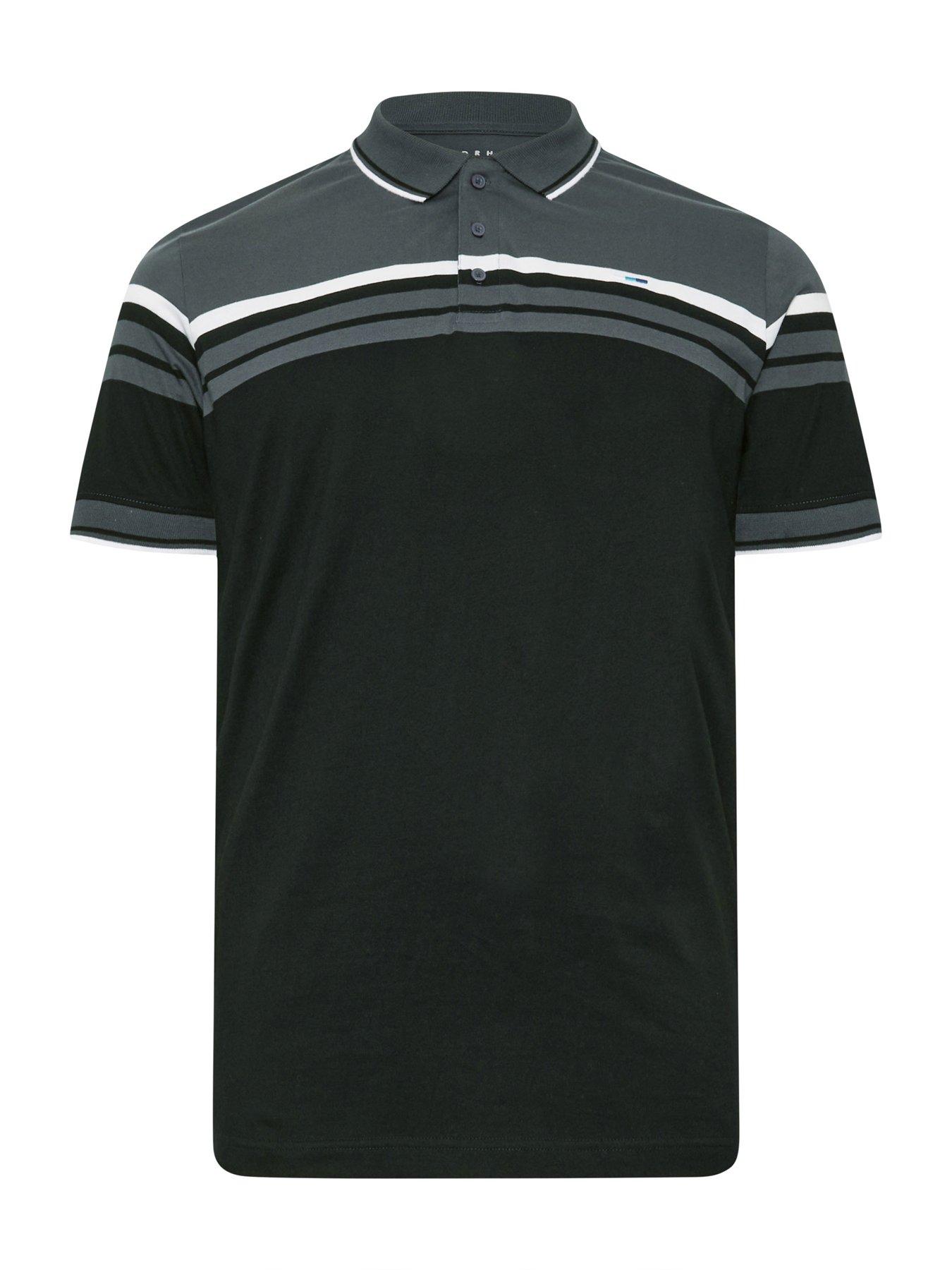 Image 3 of 3 of BadRhino Big &amp; Tall Stripe Jersey Polo Shirt - Grey