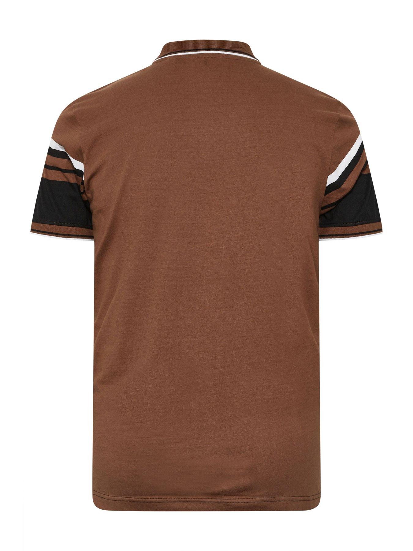 Image 2 of 3 of BadRhino Big &amp; Tall Stripe Jersey Polo Shirt - Brown