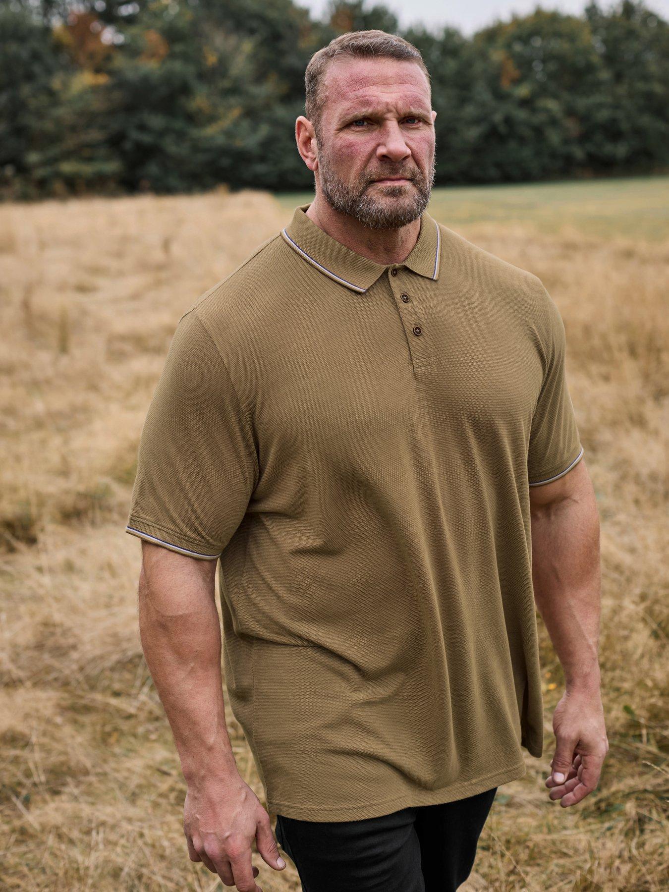 Image 2 of 2 of BadRhino Big &amp; Tall Textured Tipped Polo Shirt - Natural
